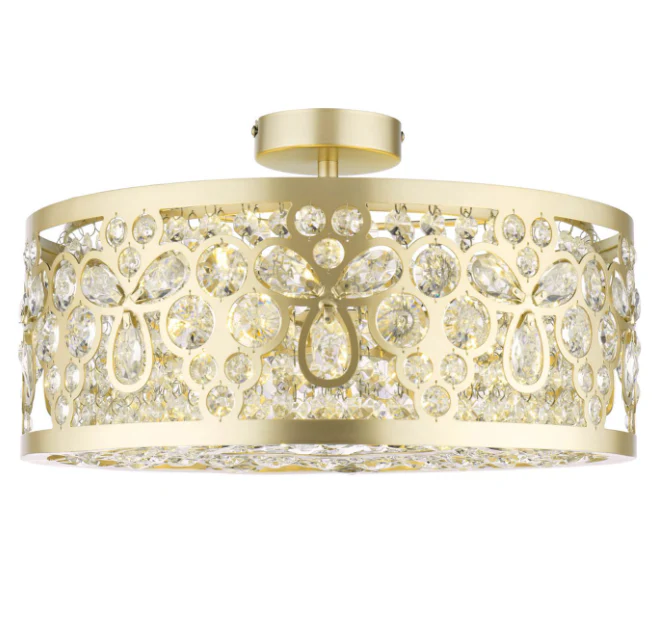 Tilbrook 3/4 Light Flush Matt Champagne and Crystal - Image 5