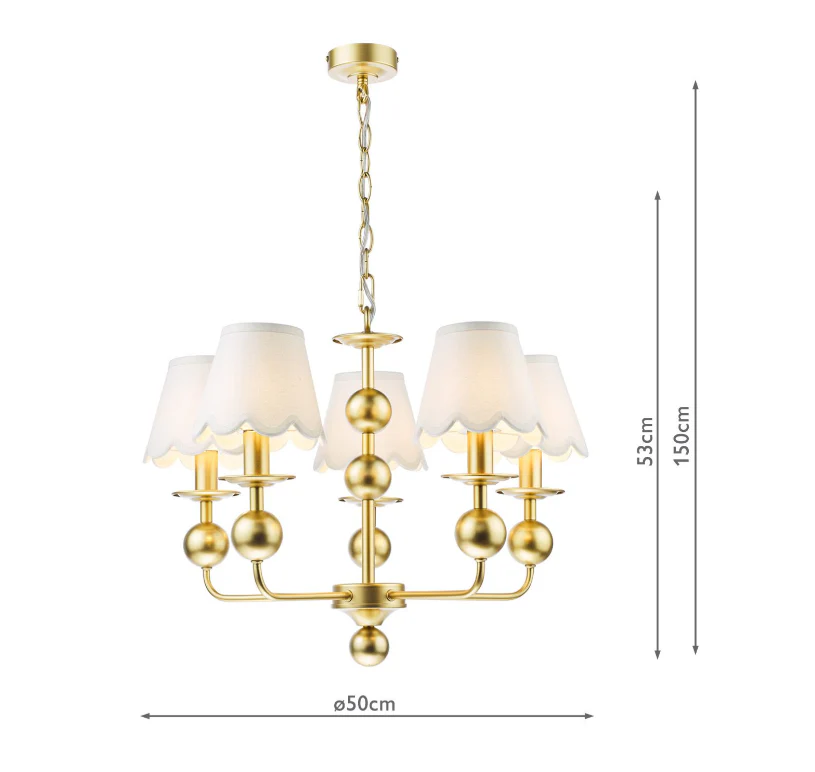 Tilda 5 Light Pendant Satin Gold Fitting Only - Image 7