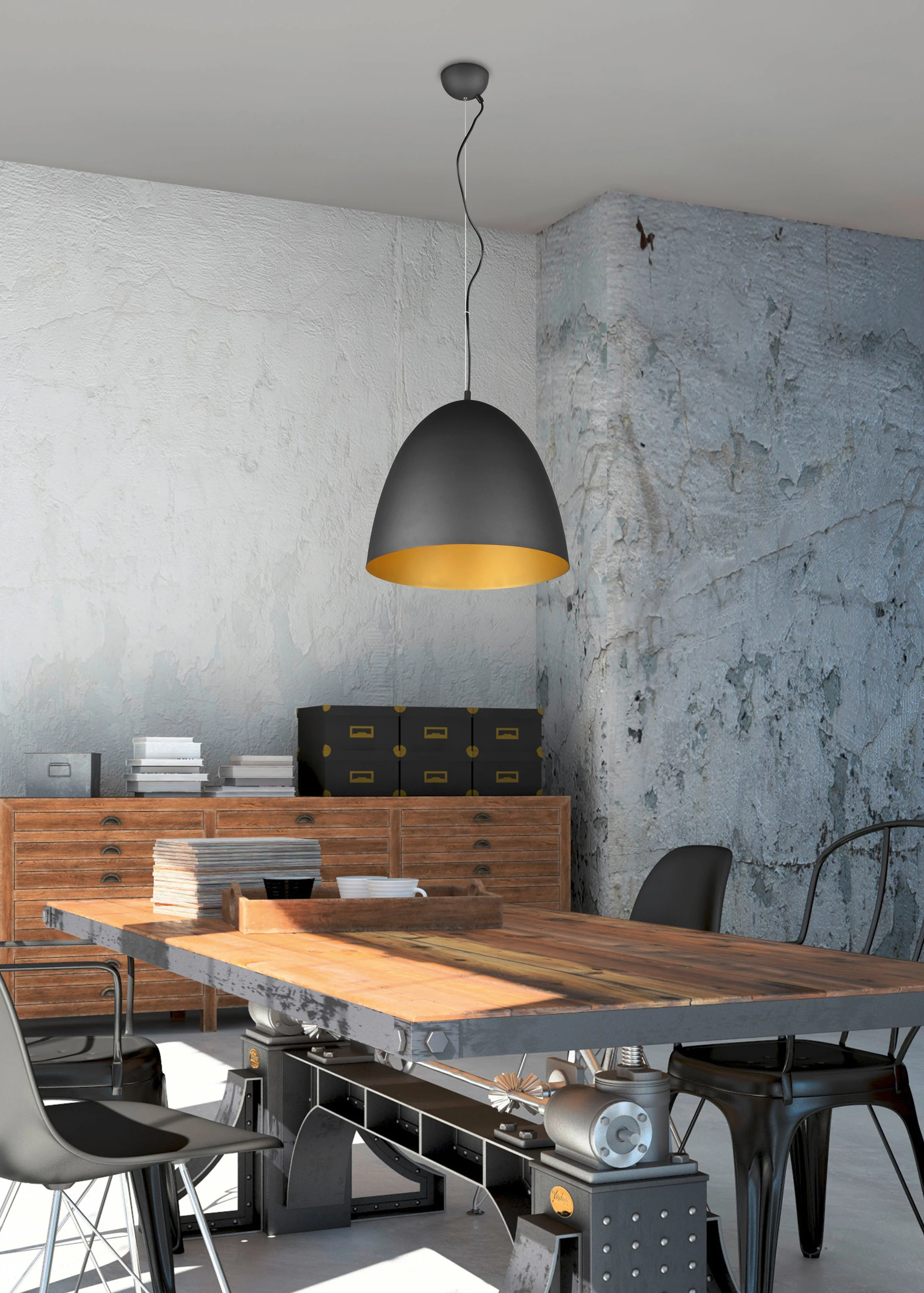Tilda Medium/Large Hanging Lamp - Black & Gold/Matt White/Matt Brass/Grey Finish - Image 19