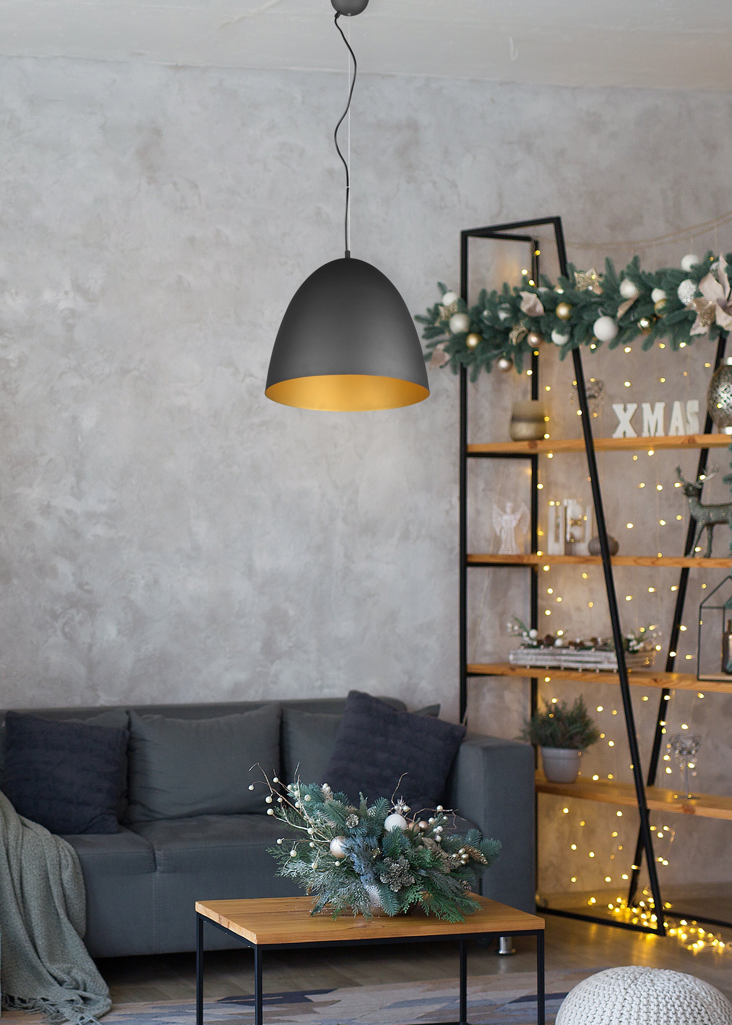 Tilda Medium/Large Hanging Lamp - Black & Gold/Matt White/Matt Brass/Grey Finish - Image 20