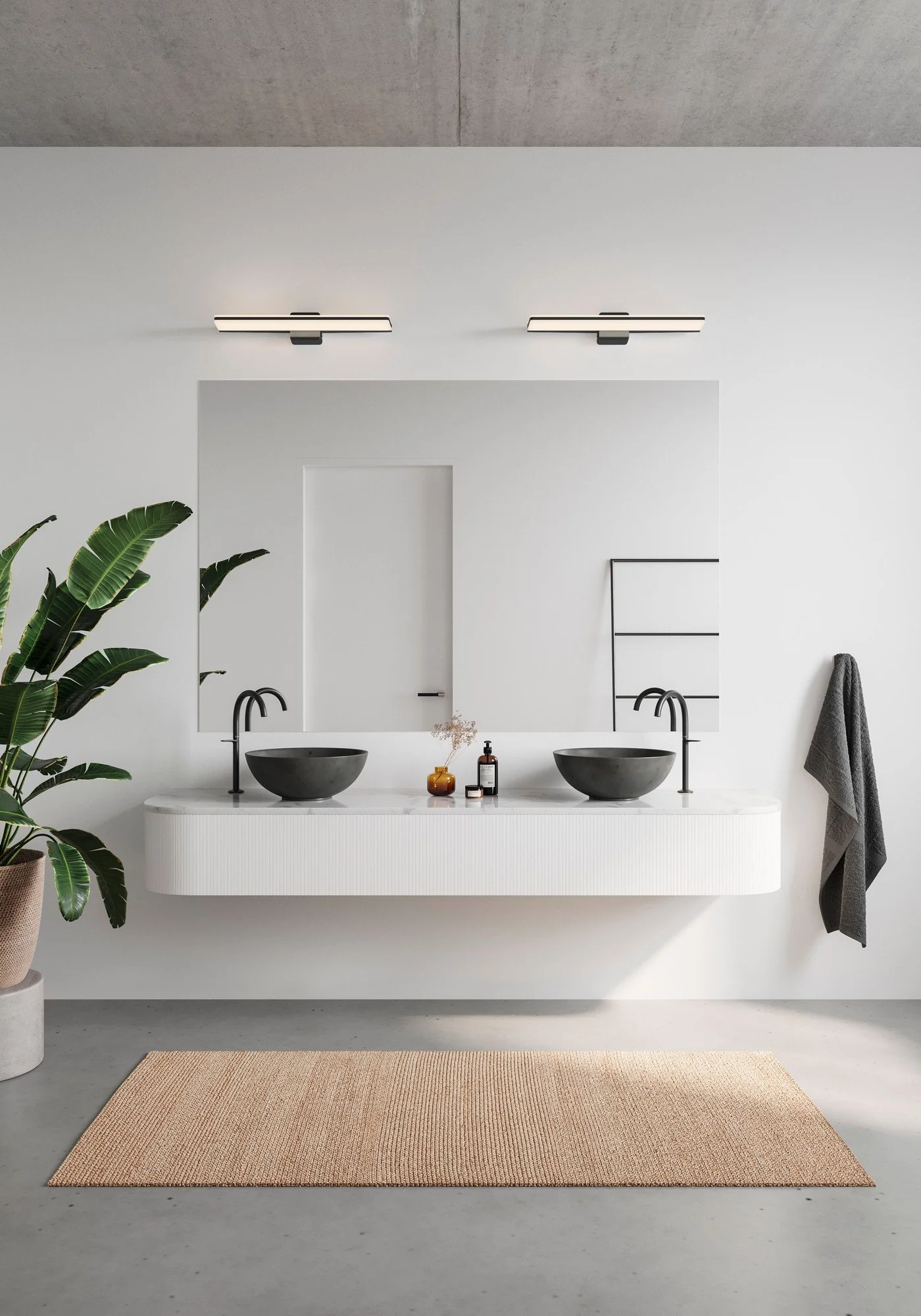 Tinia 60' Wall light- Black/ White Finishes - Image 2
