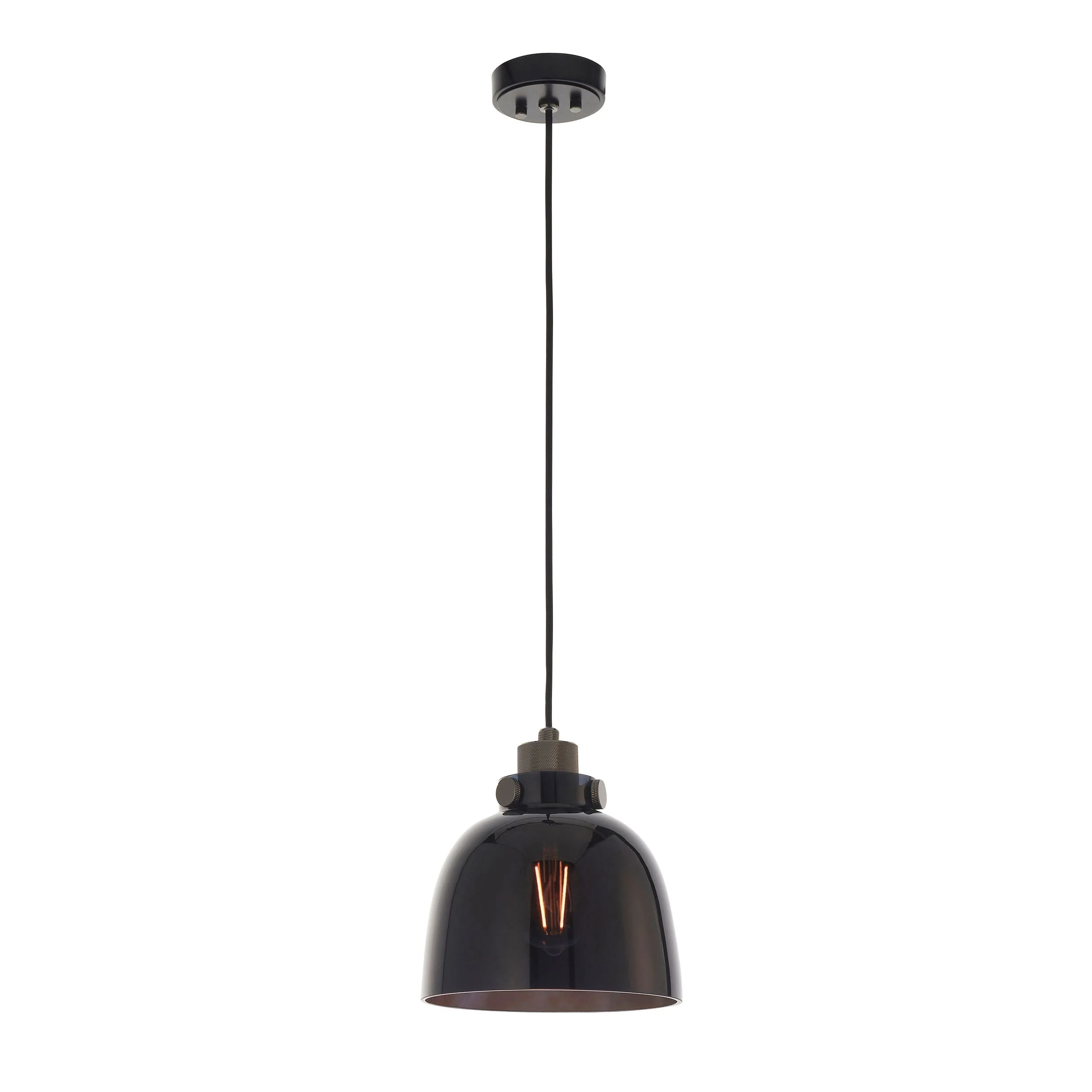 Lawson Tinted Glass & Black Chrome 1Lt Pendant - Various Styles - Image 2