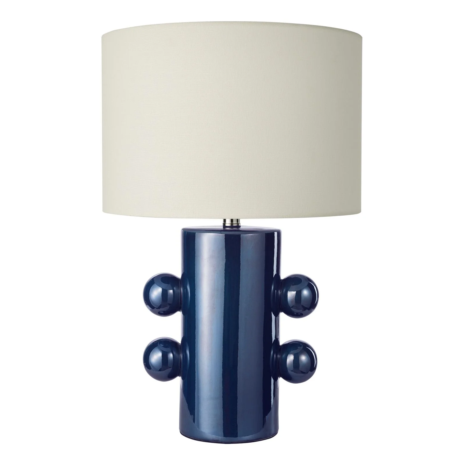 Tisha Table Lamp- Blue and Polished Chrome With Shade - Image 2