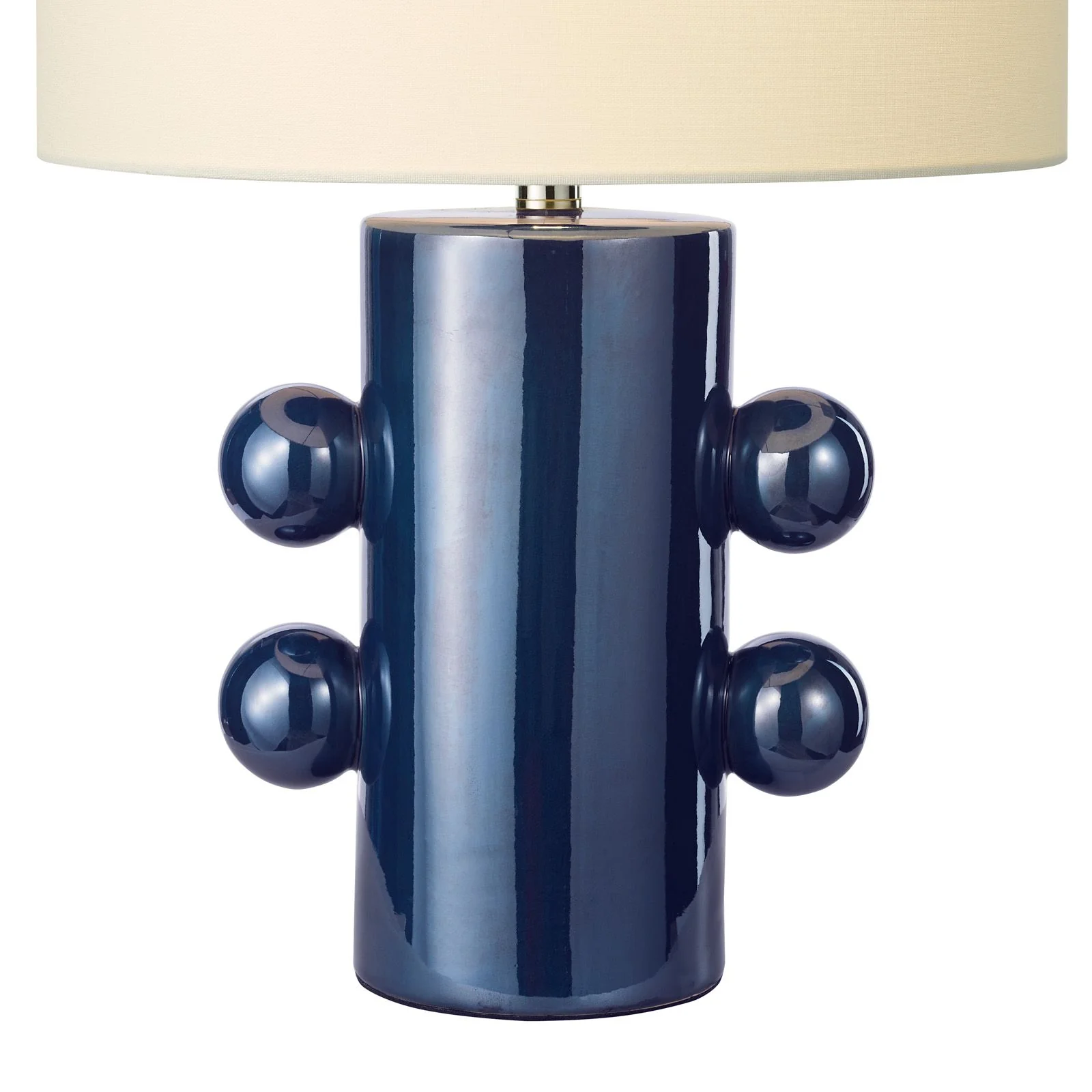Tisha Table Lamp- Blue and Polished Chrome With Shade - Image 4