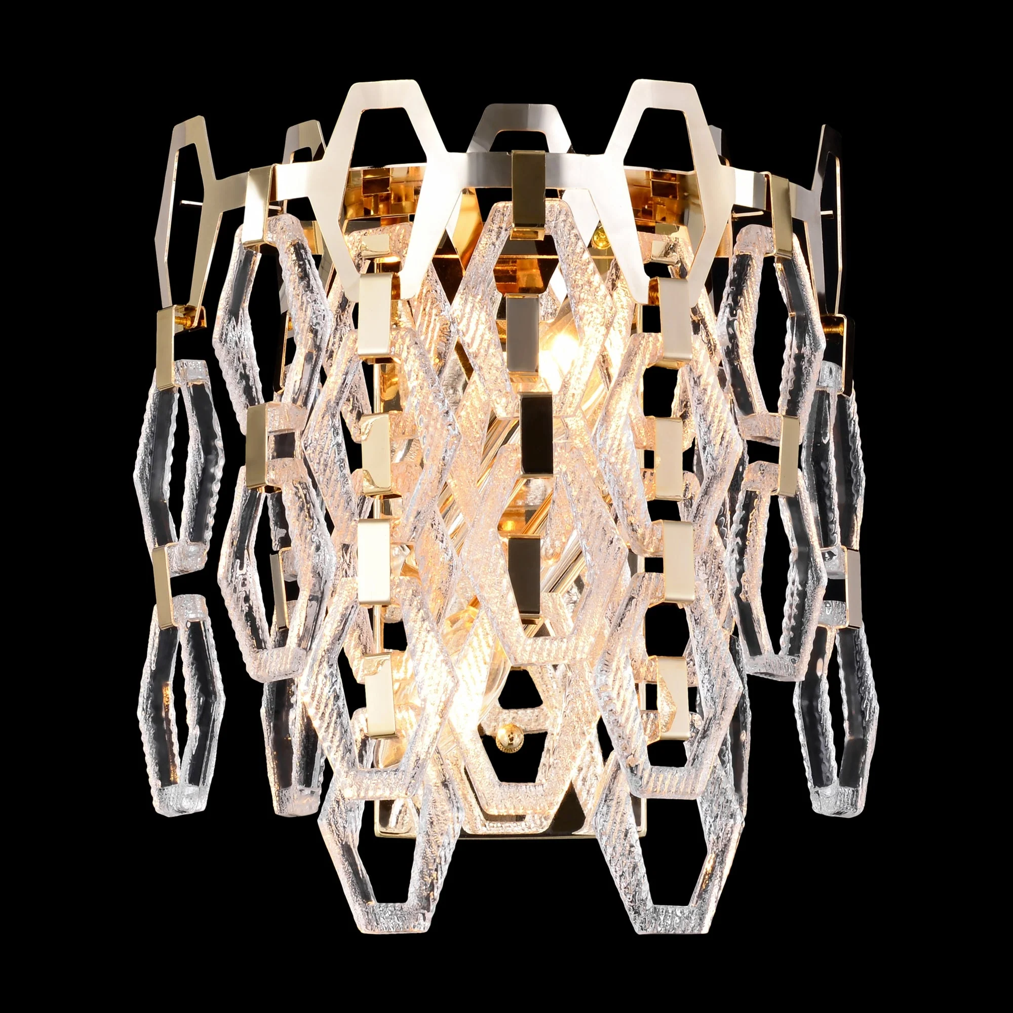 Tissage Indoor Double Wall Lights - Gold Finish - Image 2