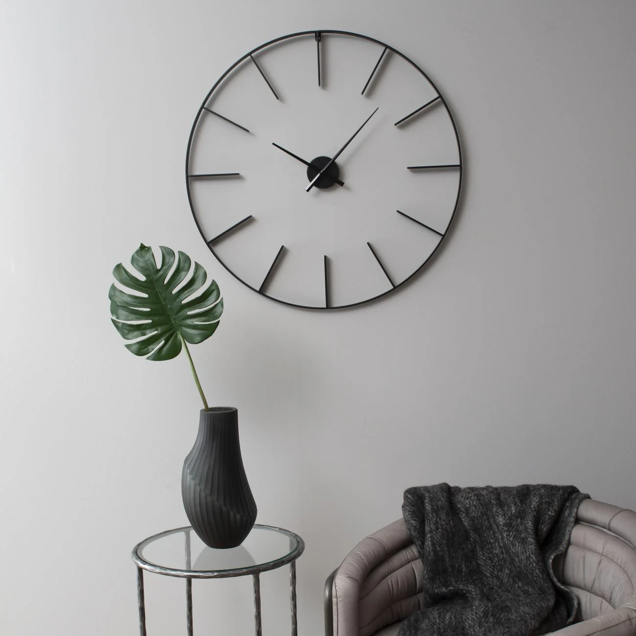 Tiverton Skeleton Wall Clock - Black Finish - Image 2