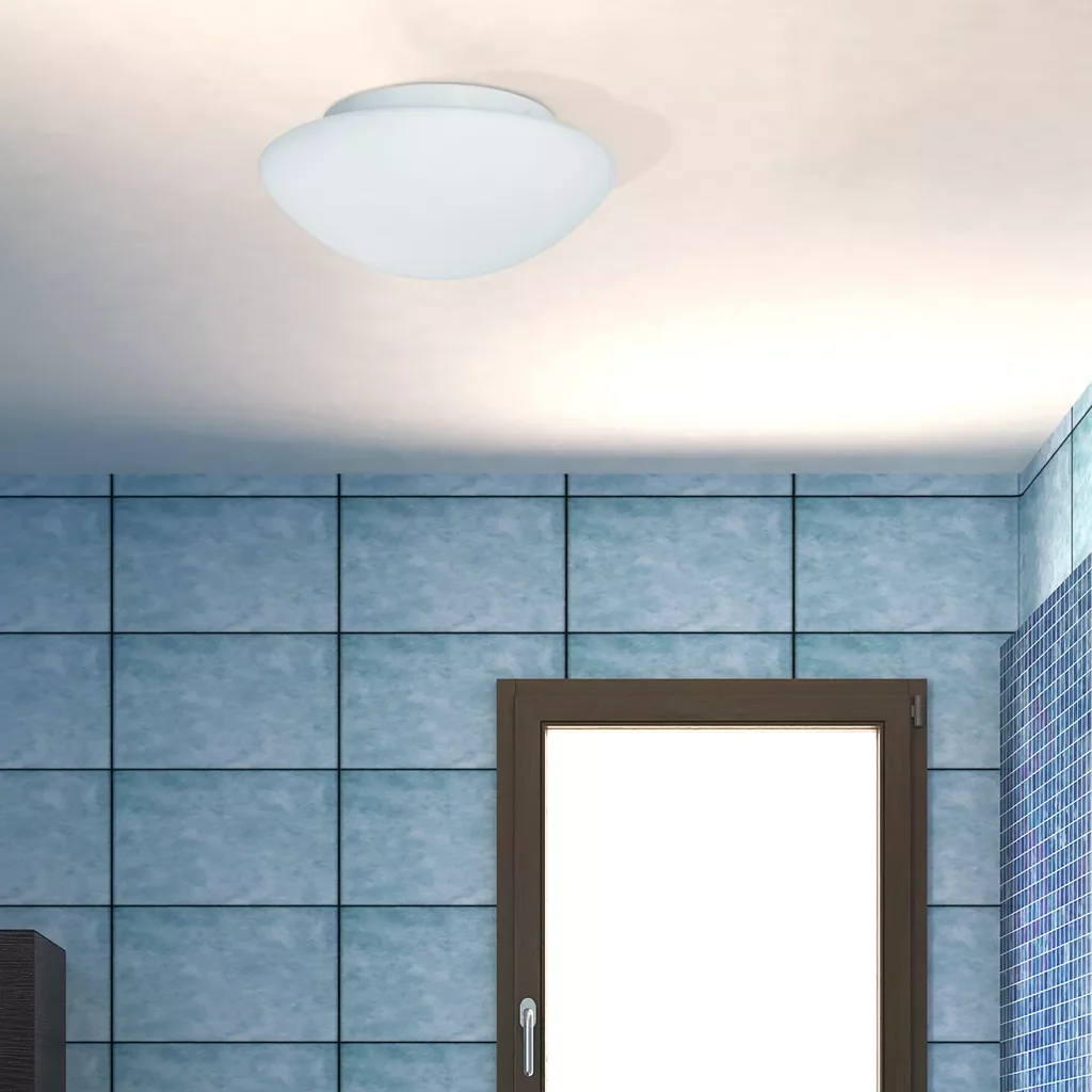 Tokyo 2lt Flush Bathroom Light- White & Opal Glass - Image 4