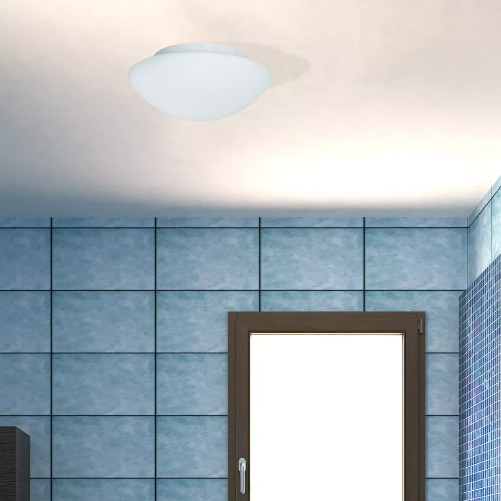 Tokyo 2lt Flush Bathroom Light- White & Opal Glass - Image 8