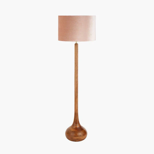 Toma Oiled Wood Tall Neck Floor Lamp Base - Image 4