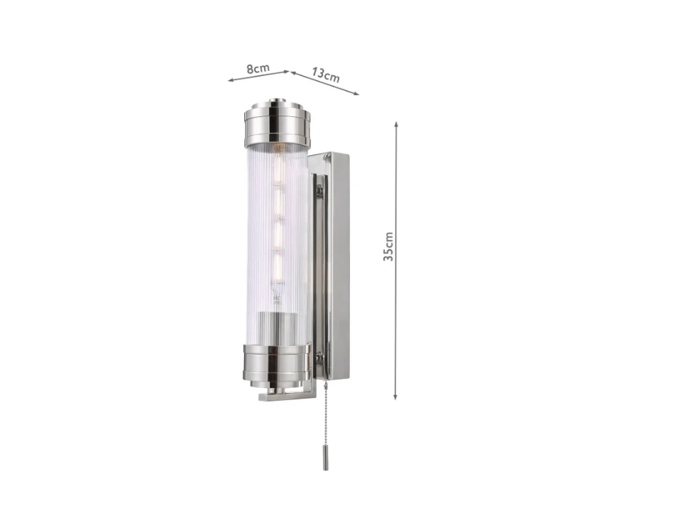 Tommaso Bathroom Wall Light Polished Nickel/ Antique Bronze IP44 - Image 3