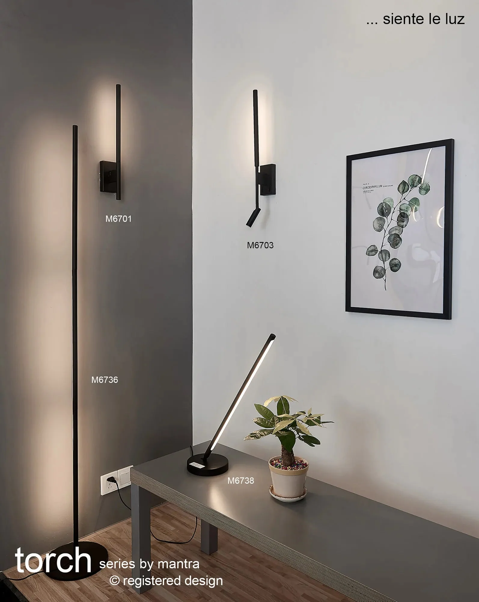 Torch 1Lt Linear LED Wall Light - Black/White - Image 5