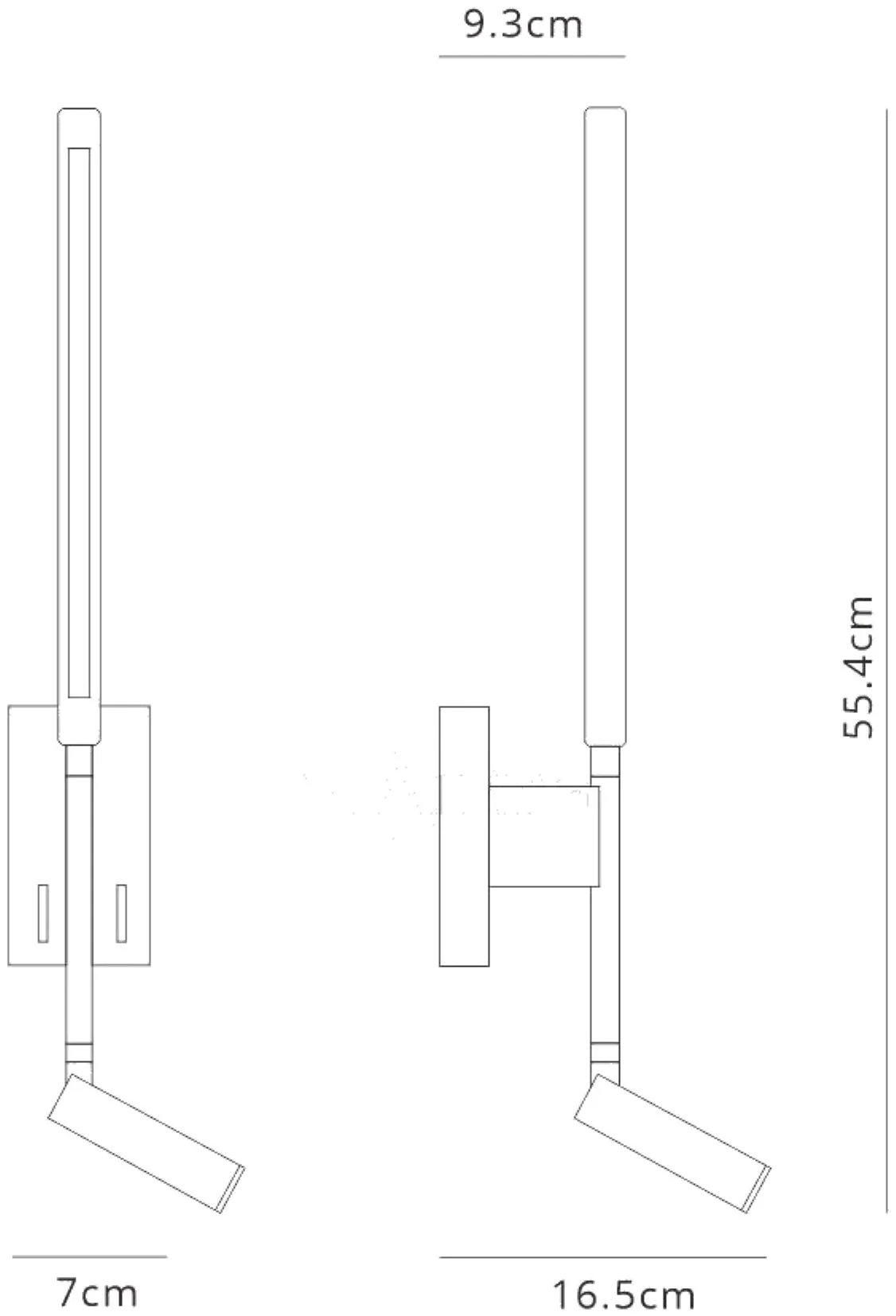Torch 2Lt Reading Light - Black/White - Image 2
