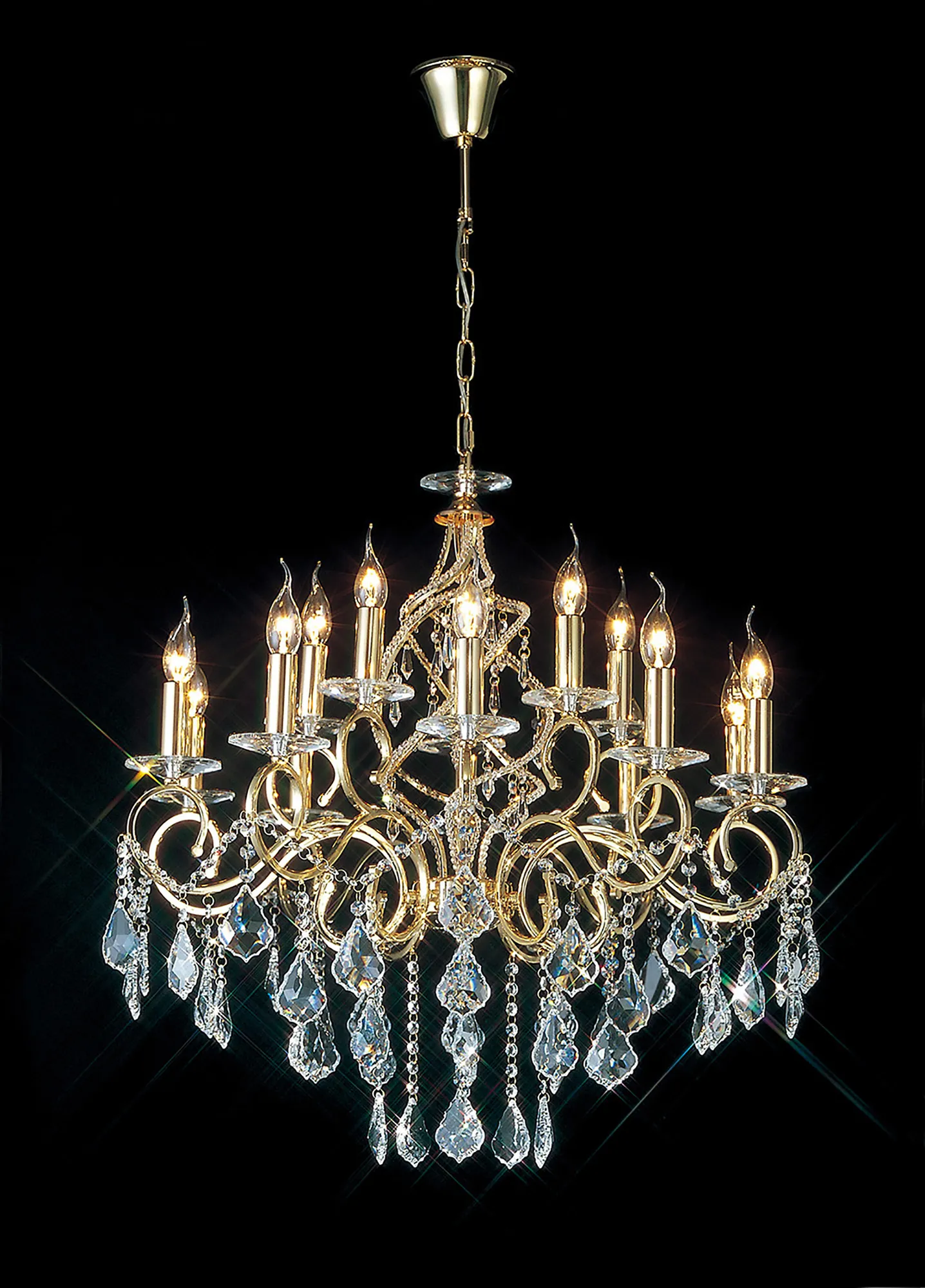 Torino 15Lt/18Lt Crystal Chandeliers - Chrome/Gold - Image 2