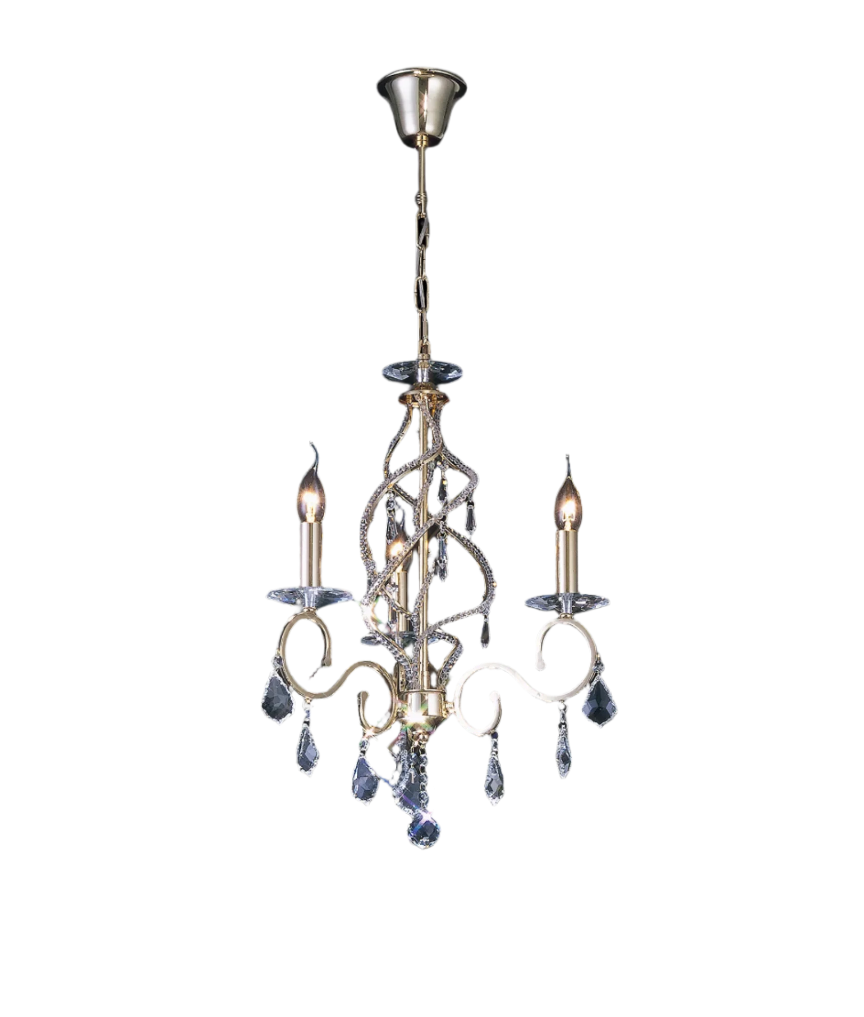 Torino 3/5/8Lt Crystal Chandelier Fitting Only - Chrome/Gold - Image 2