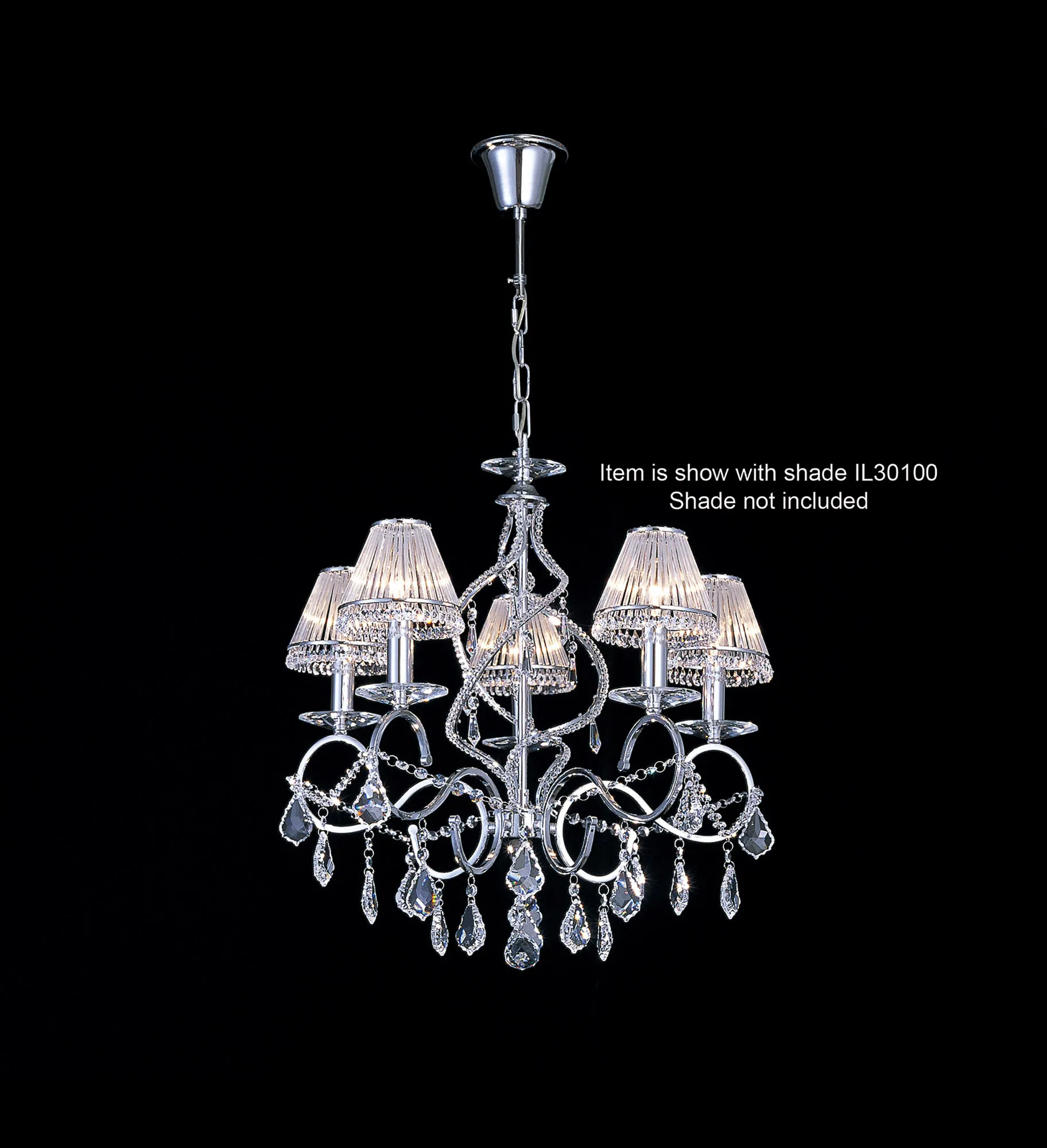 Torino 3/5/8Lt Crystal Chandelier Fitting Only - Chrome/Gold - Image 3