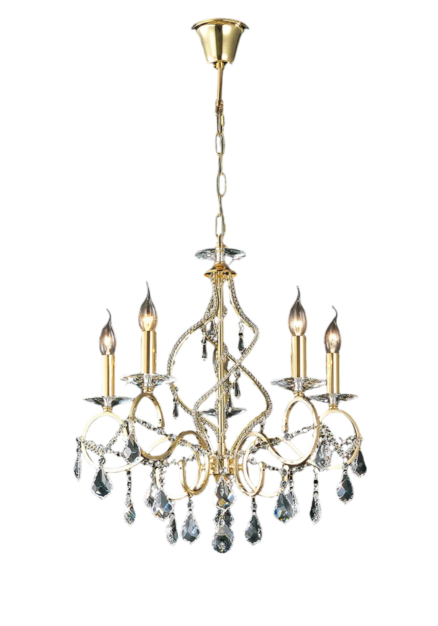 Torino 3/5/8Lt Crystal Chandelier Fitting Only - Chrome/Gold - Image 4
