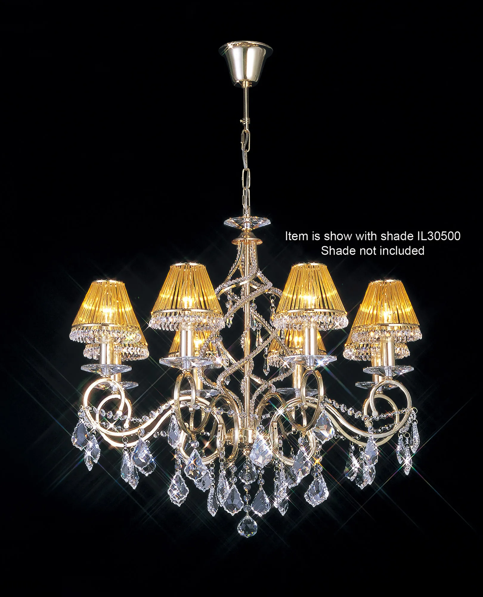 Torino 3/5/8Lt Crystal Chandelier Fitting Only - Chrome/Gold - Image 6