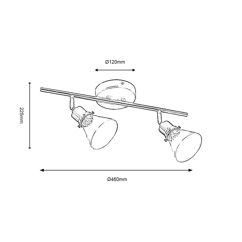 Torne 2/4Lt Bar Spotlight - Brass/Chrome - Image 2
