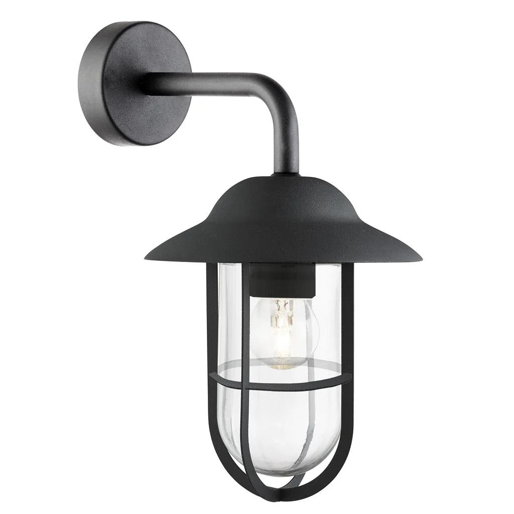 TORONTO OUTDOOR WALL LIGHT - BLACK / SATIN SILVER