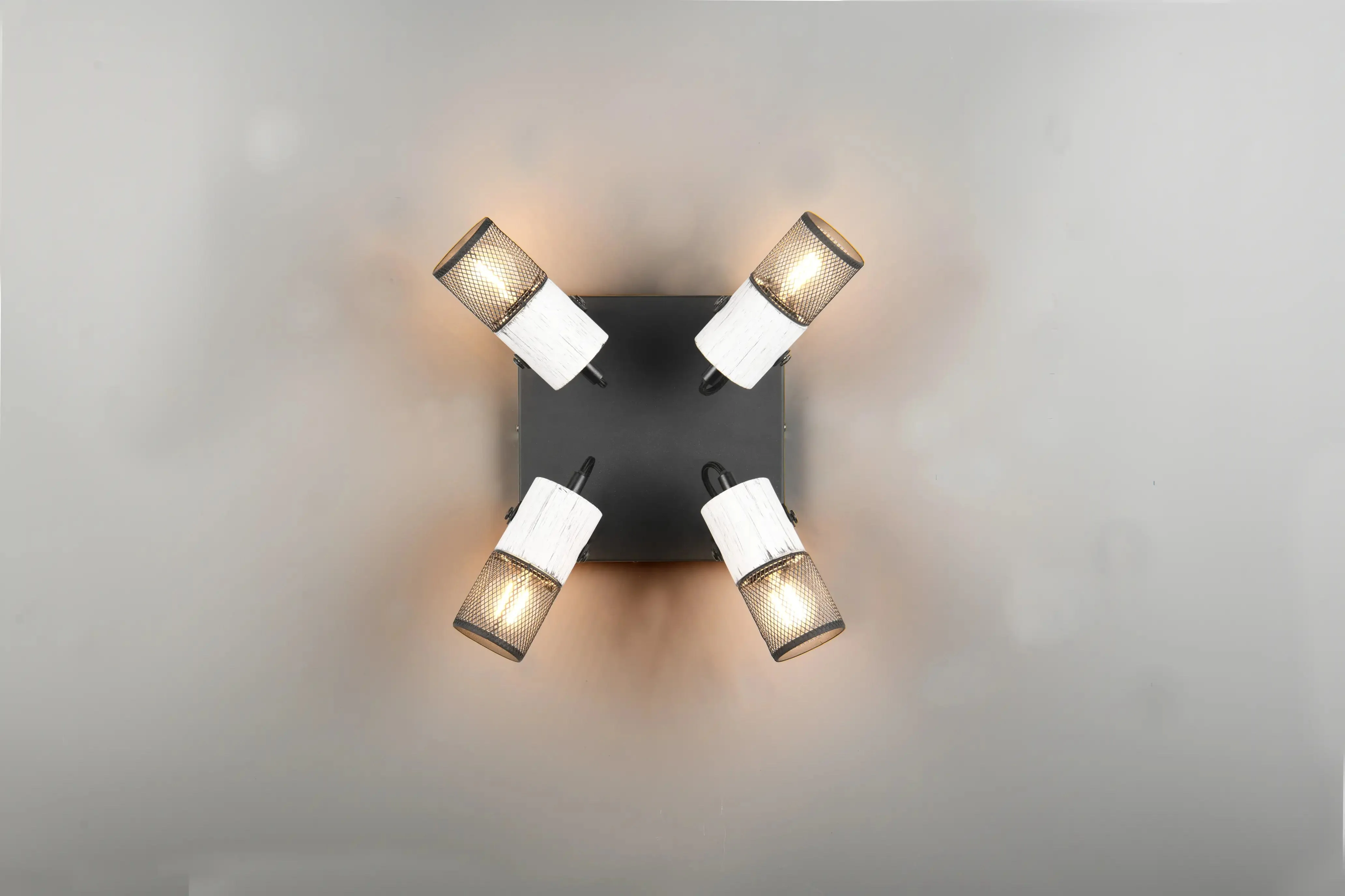 Tosh 4Lt Square Plate Spotlight - Black & White/ Black & Wood - Image 4