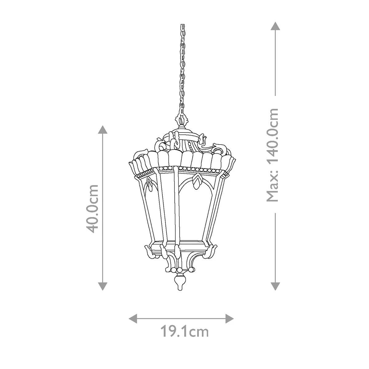 Tournai 1/3/4Lt Chain Lantern - Londonderry IP44 E27 - Image 7