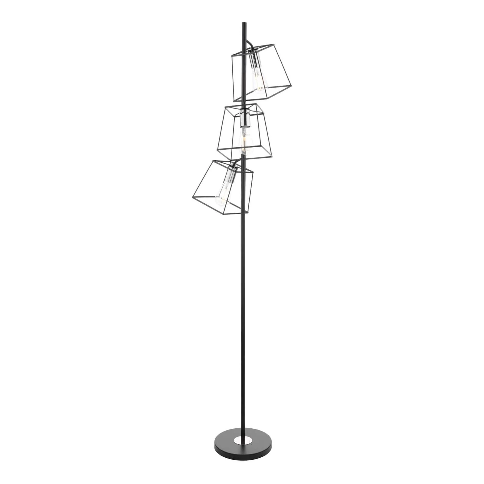 Tower 3 Light Floor Lamp Matt Black & Polished Chrome/Matt Black & Copper E27 - Image 12