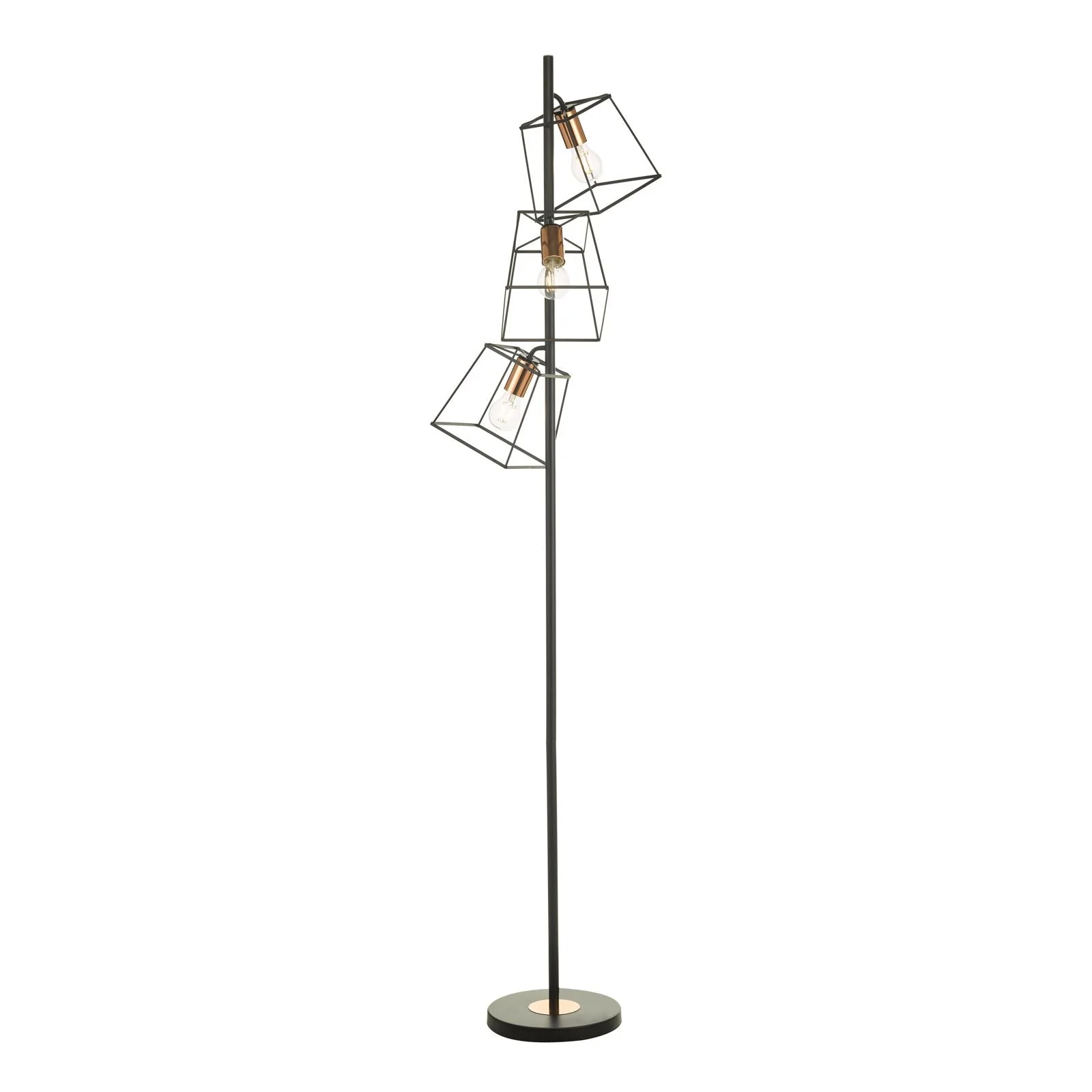 Tower 3 Light Floor Lamp Matt Black & Polished Chrome/Matt Black & Copper E27 - Image 13