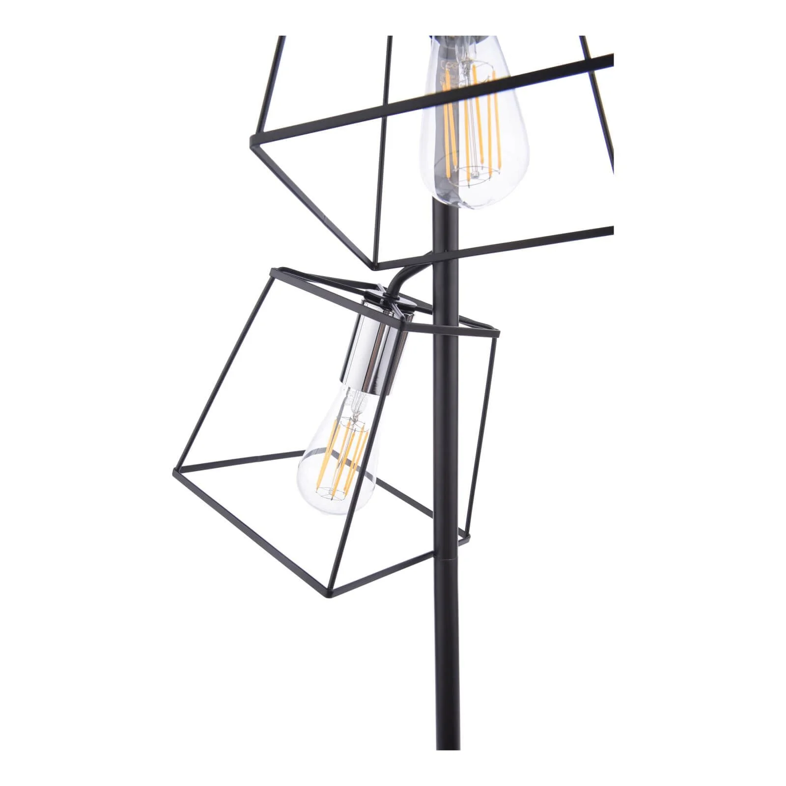 Tower 3 Light Floor Lamp Matt Black & Polished Chrome/Matt Black & Copper E27 - Image 3