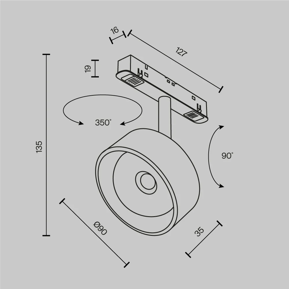 Track Lighting Lens Magnetic track system Exility 2700K-6000K 15W 70° - Image 8