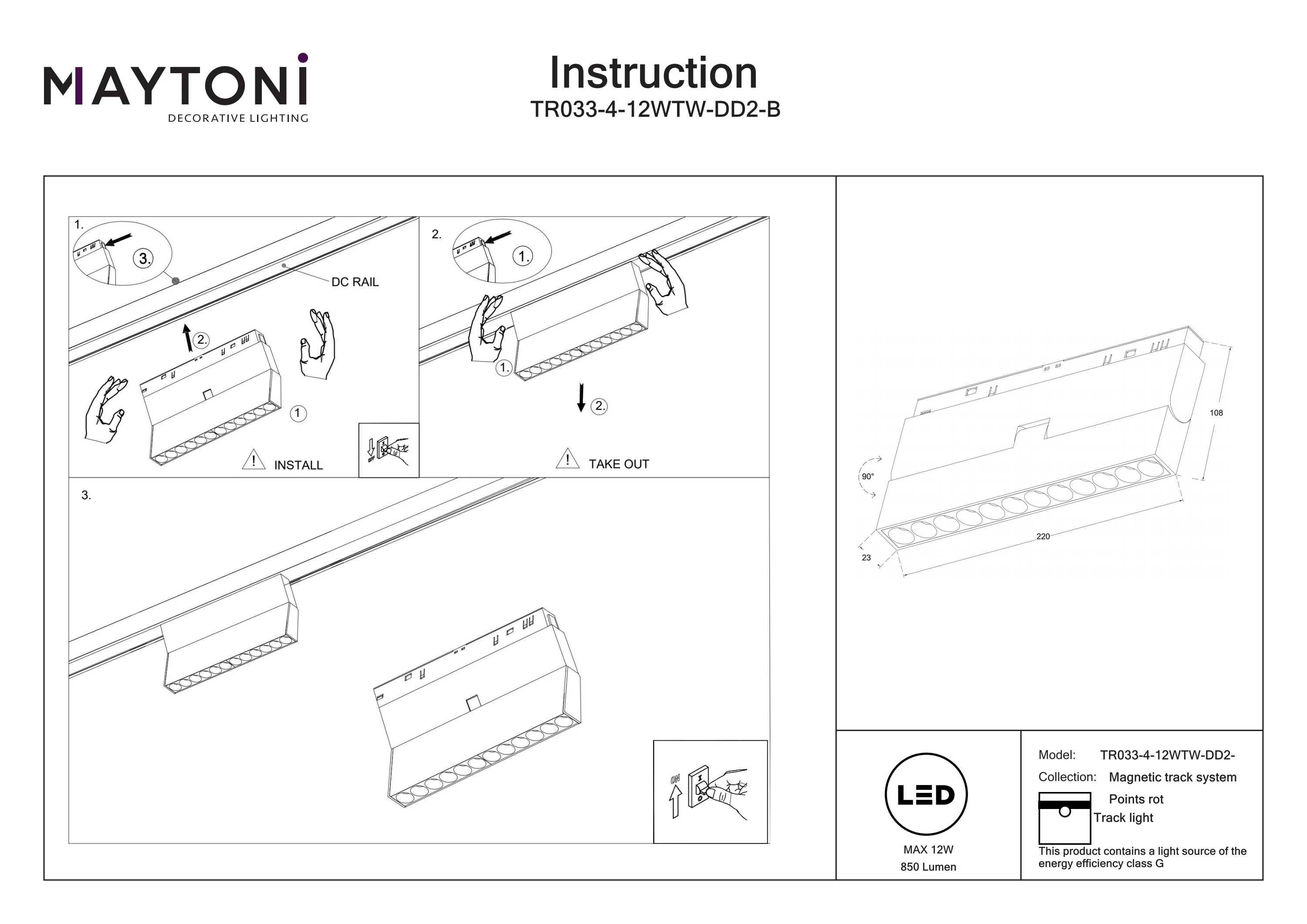 Track Lighting Points rot Magnetic track system Exility 12W 36° 2700-6000K - Image 8