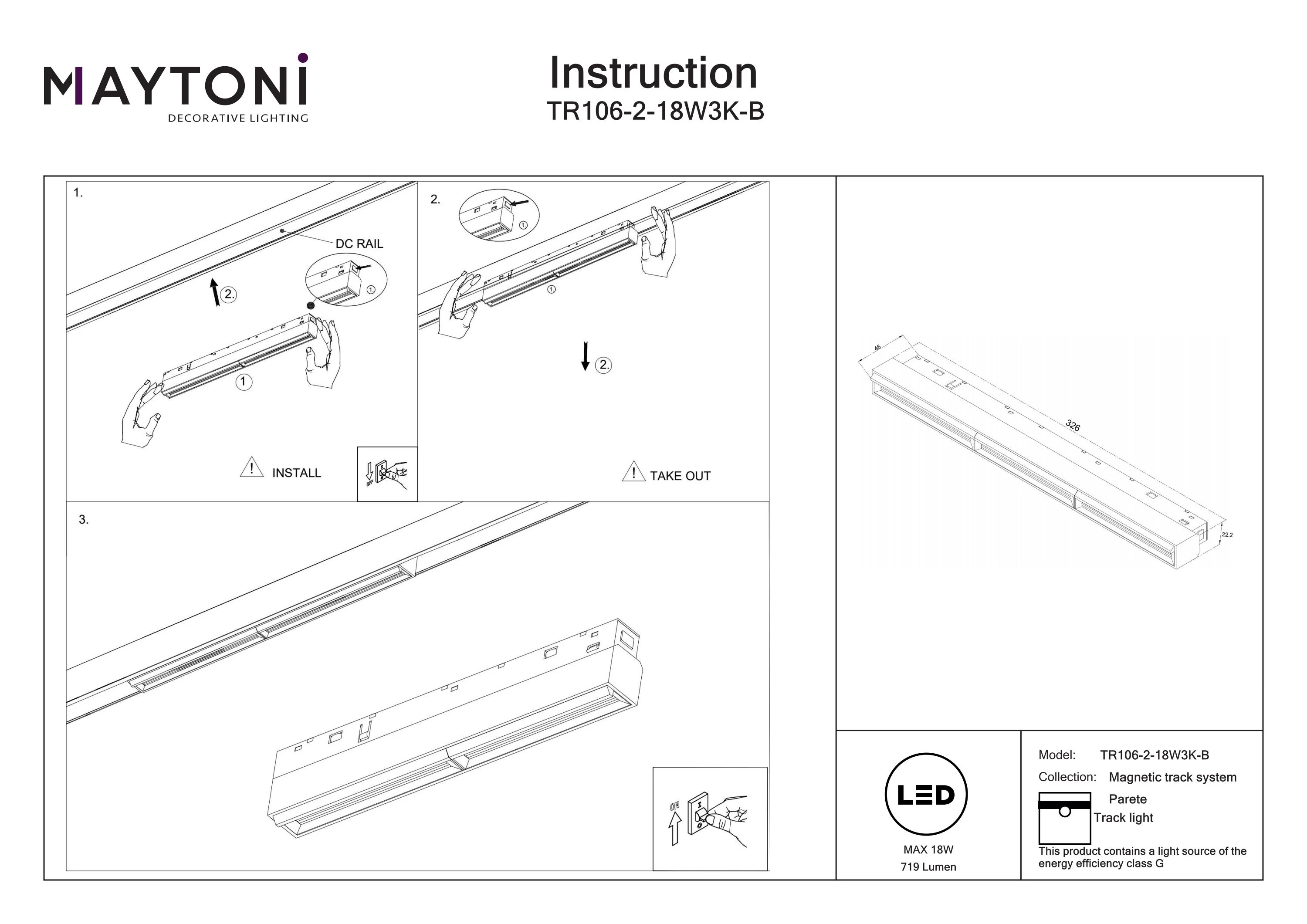 Track luminaire Parete Exility 3000K 120° - Image 30
