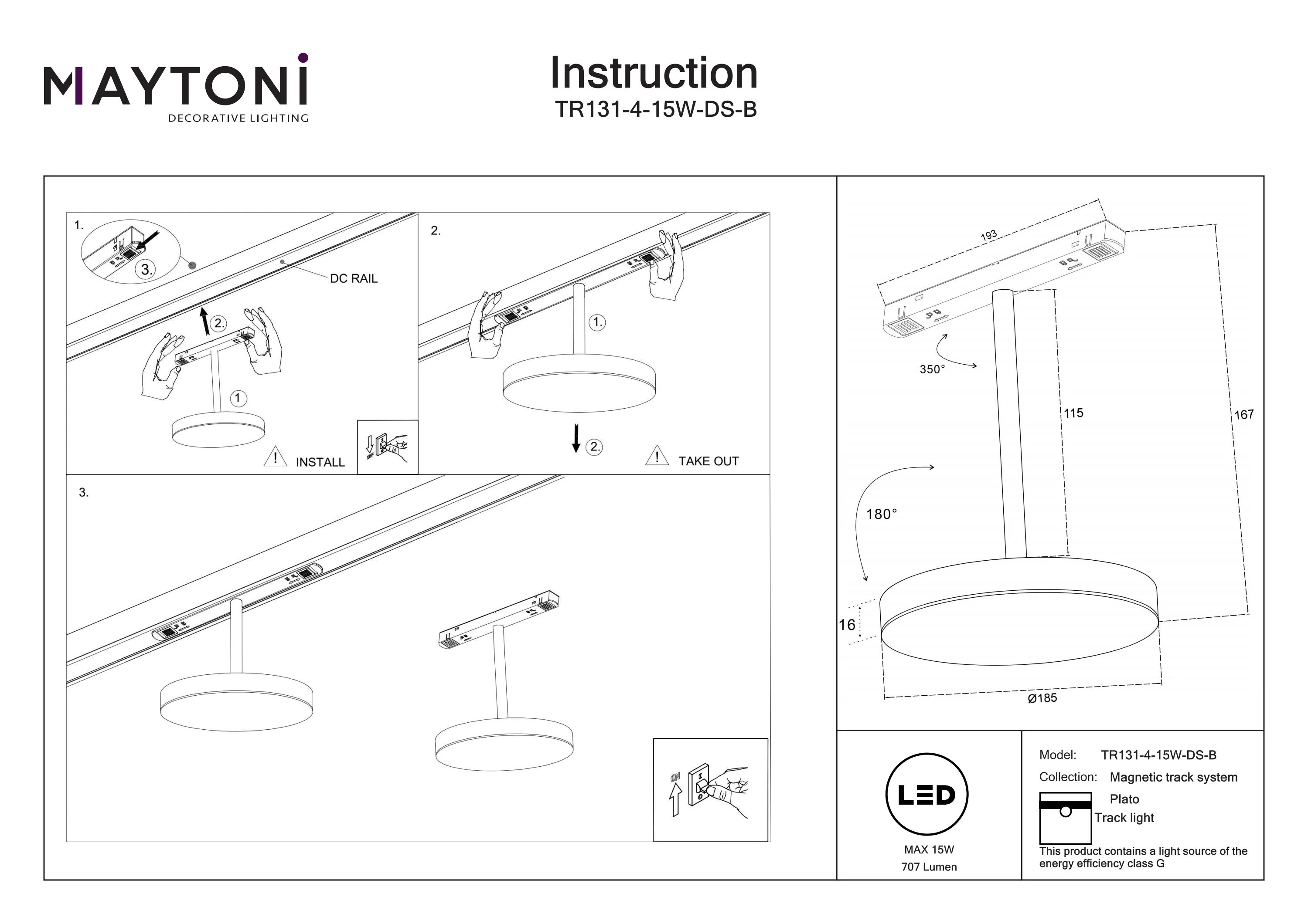 Track luminaire Plato Exility 2700-6000K 15W 120° Dim Smart - Image 18