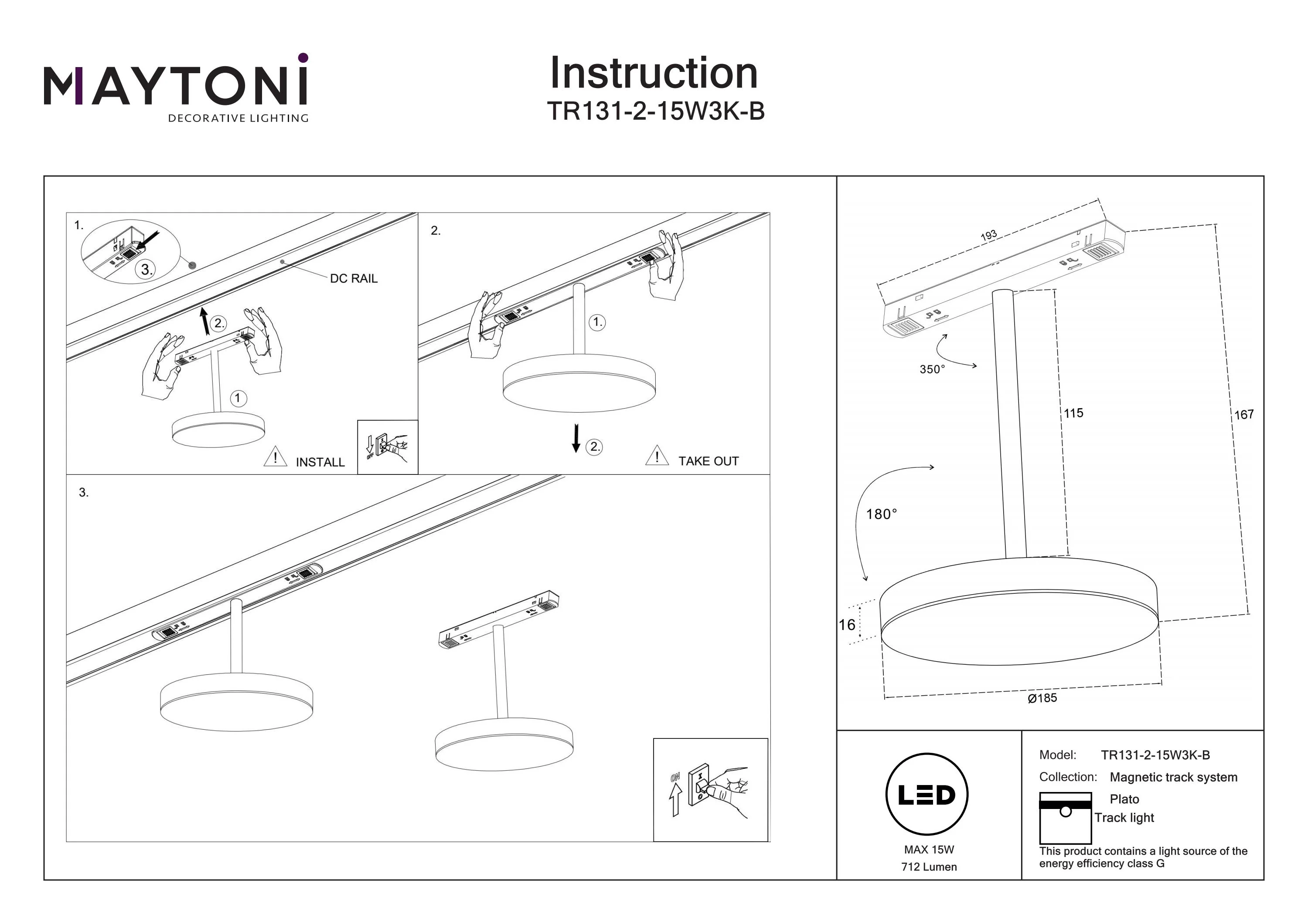 Track luminaire Plato Exility 3000K 15W 120° - Image 9