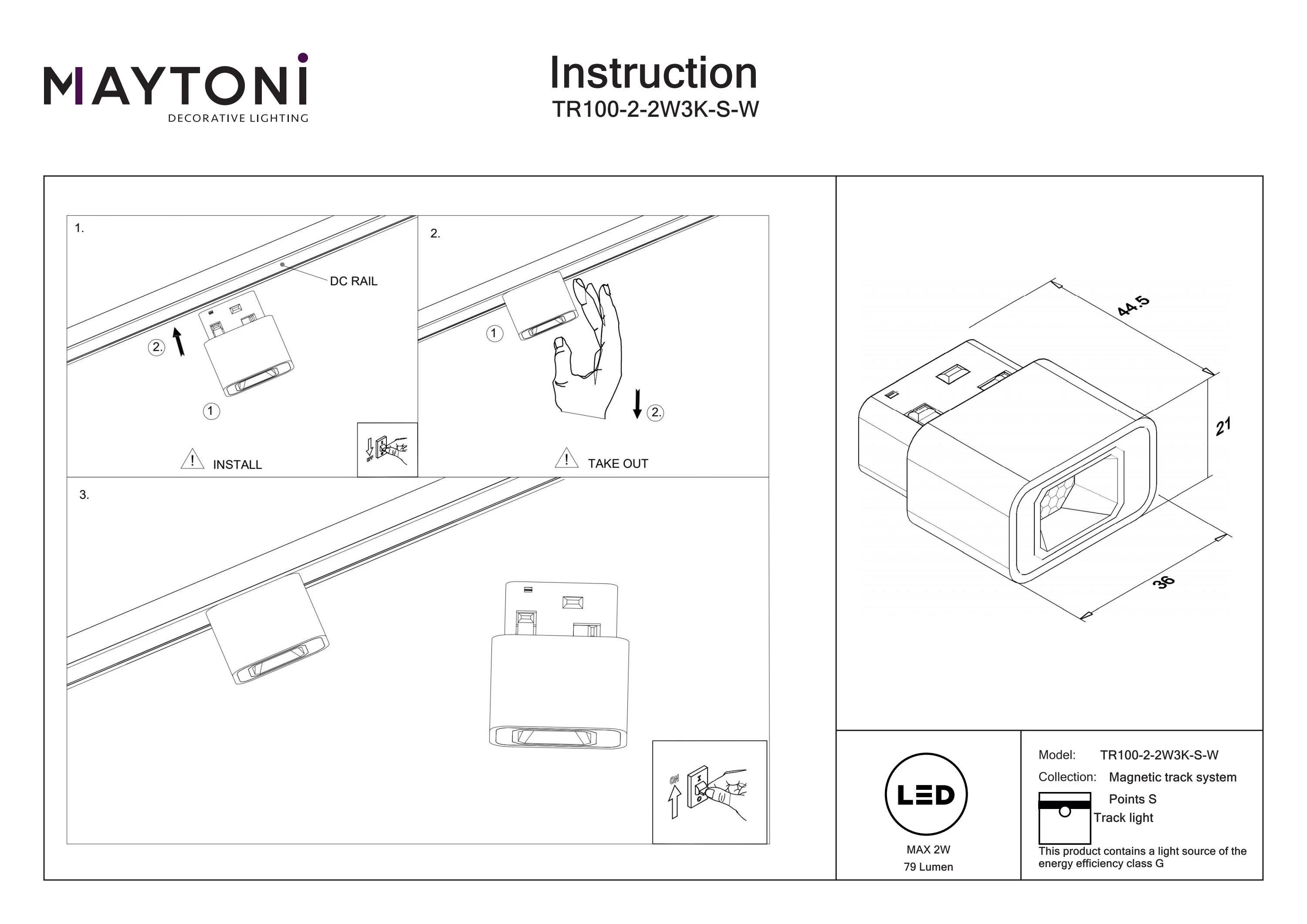 Track luminaire Points S Exility 2W 24° - Image 19