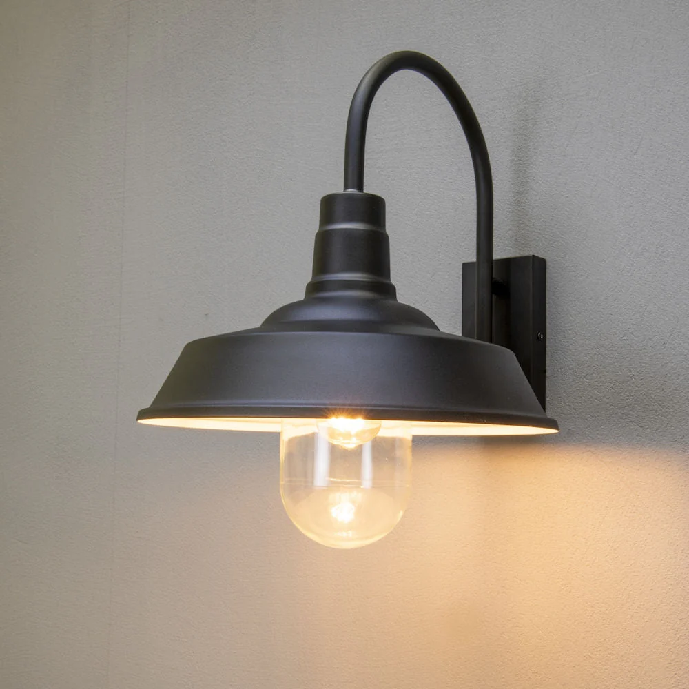 Trapani Wall Light Black/White E27 IP44 - Image 3