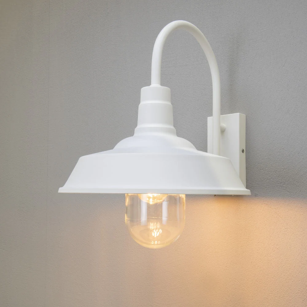 Trapani Wall Light Black/White E27 IP44 - Image 4