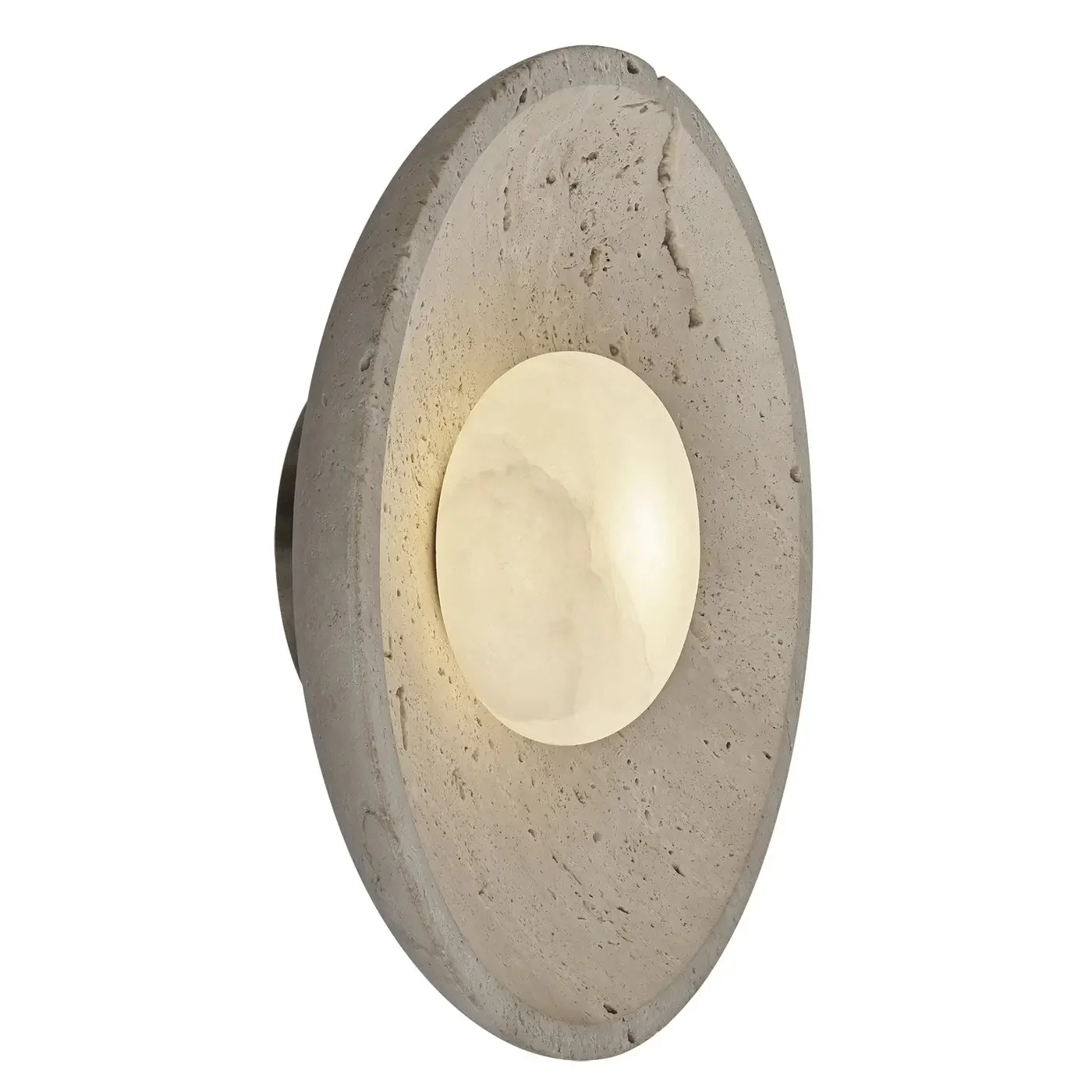 Travertine & Alabaster Diffuser Wall Light - 10 inch - Natural - Image 3