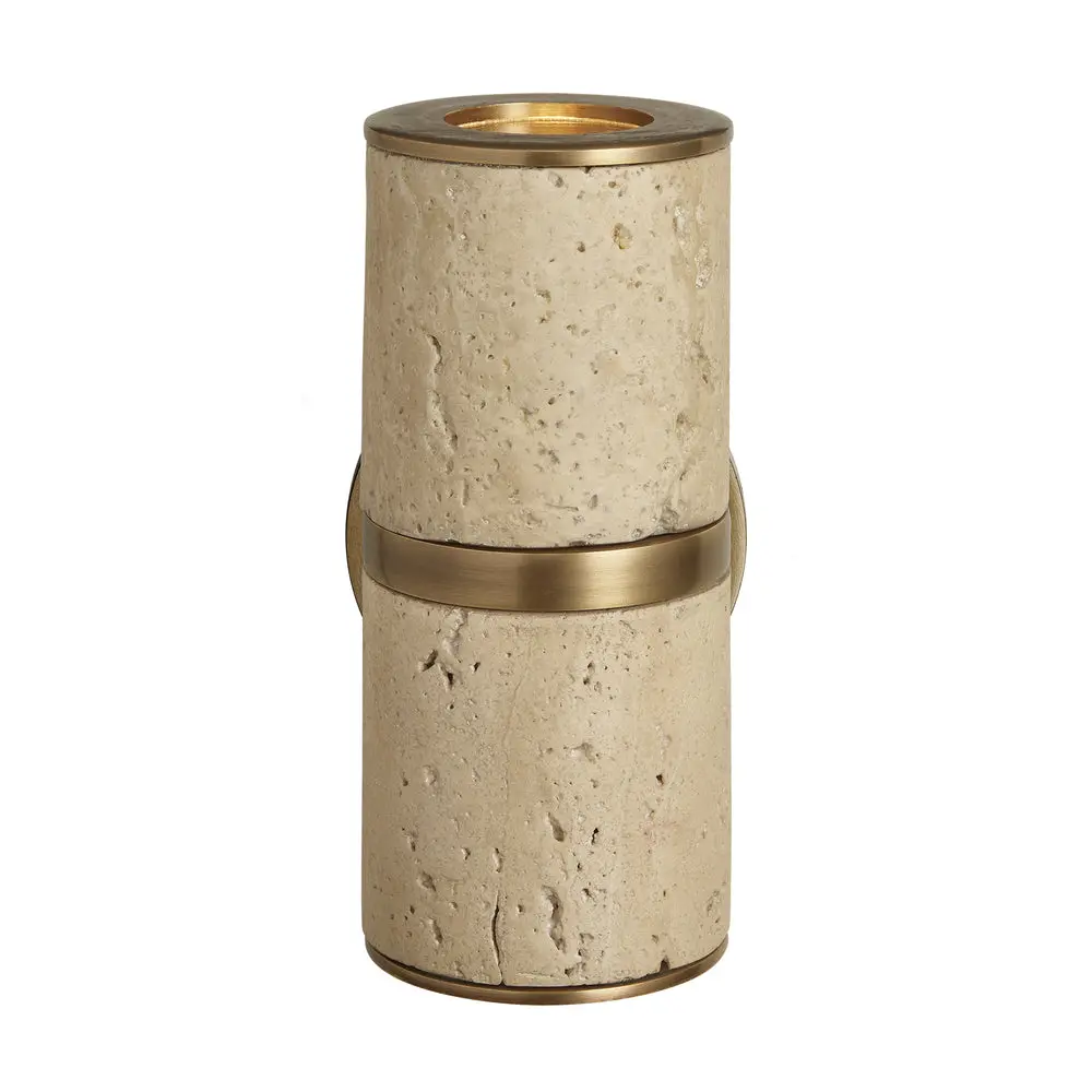Travertine Outdoor & Bathroom Up Down Spot Light - Brass - Image 2