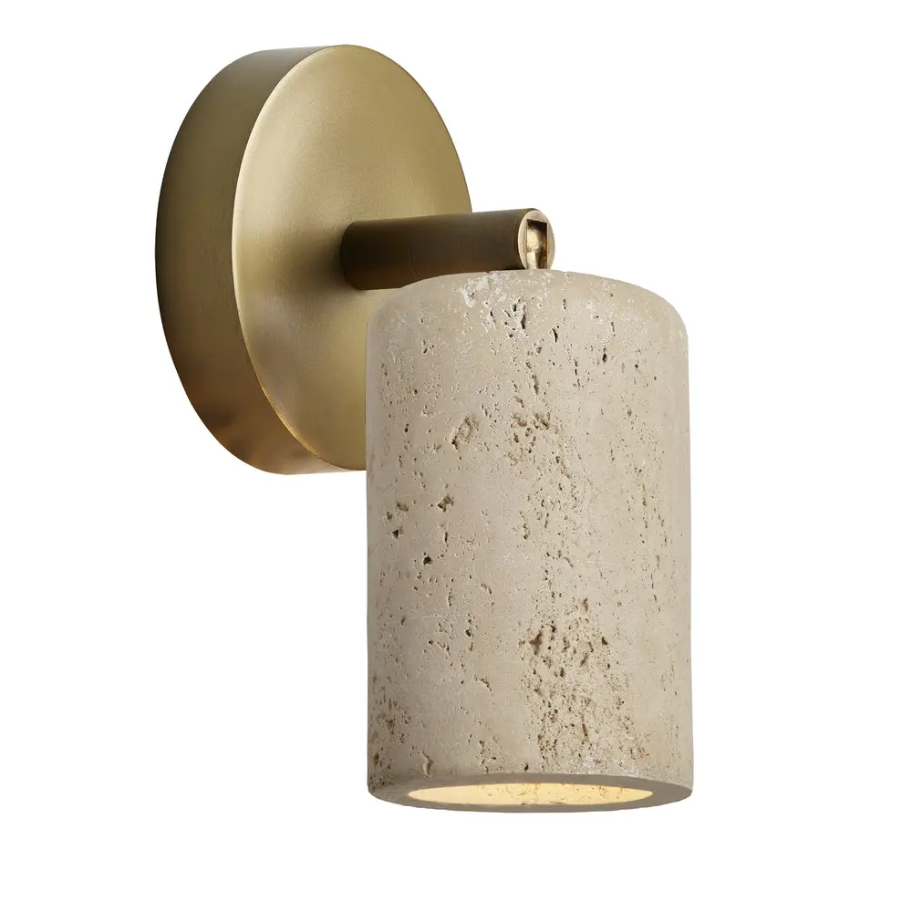 Travertine Single Spot Light - Brass Finish - Image 2