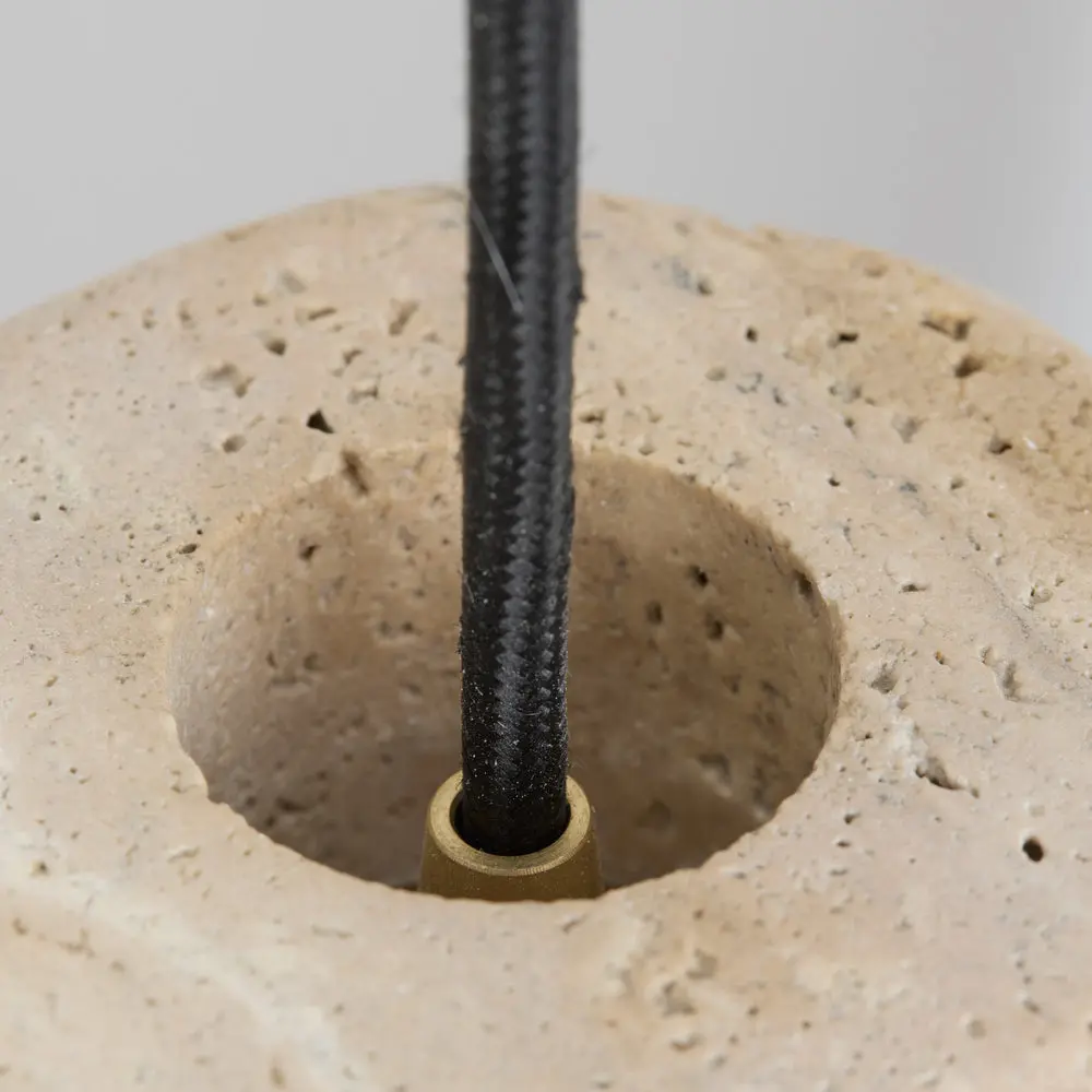 Travertine Stone Cylinder Pendant Light 4 inch - Natural Finish - Image 6