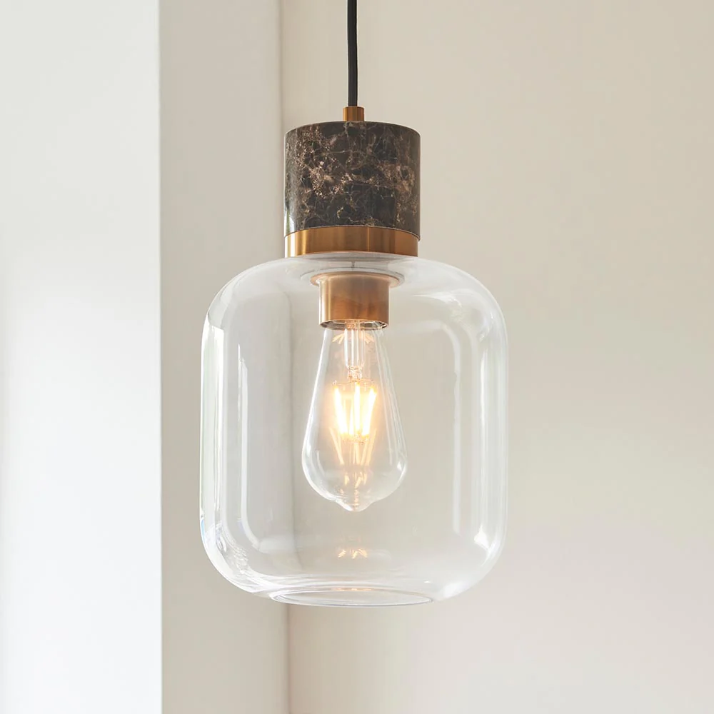 Travi Pendant Light- Clear/ Ribbed Glass Finish - Image 13