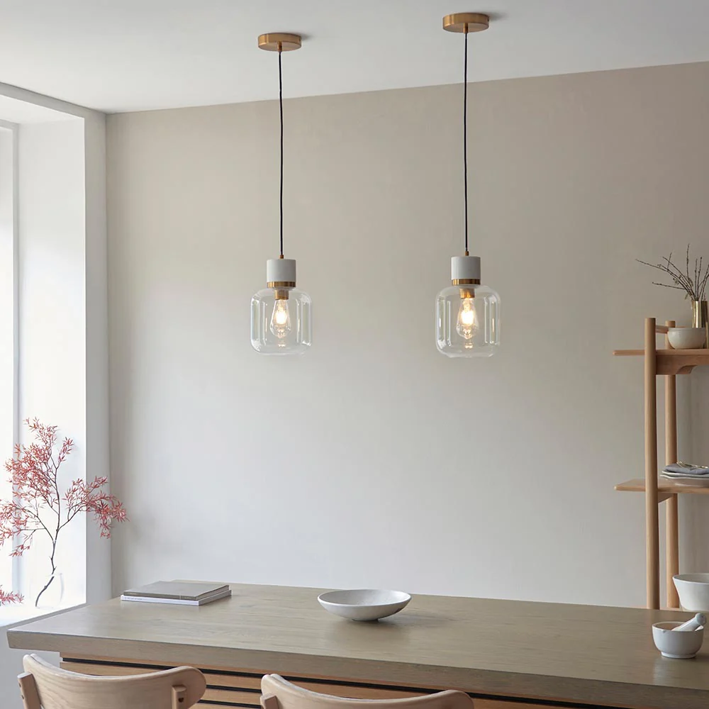 Travi Pendant Light- Clear/ Ribbed Glass Finish - Image 15
