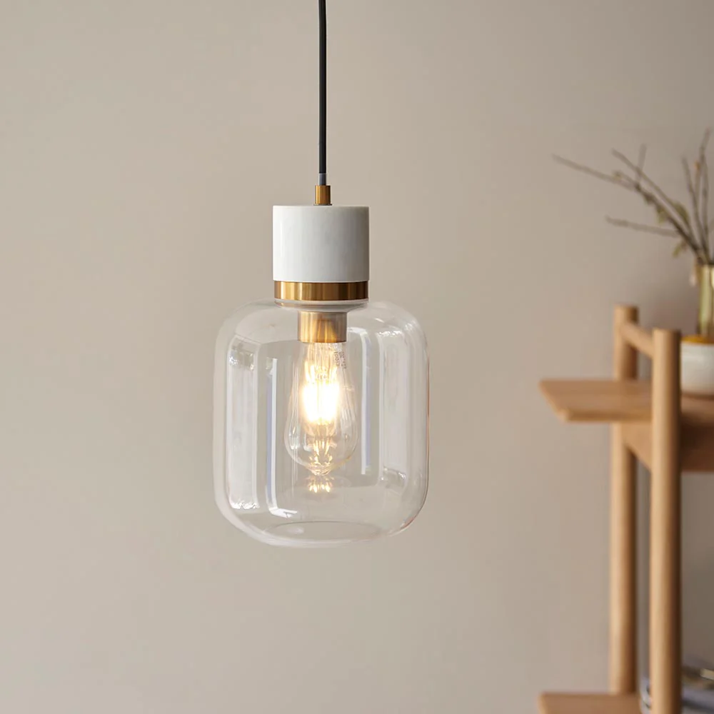 Travi Pendant Light- Clear/ Ribbed Glass Finish - Image 16