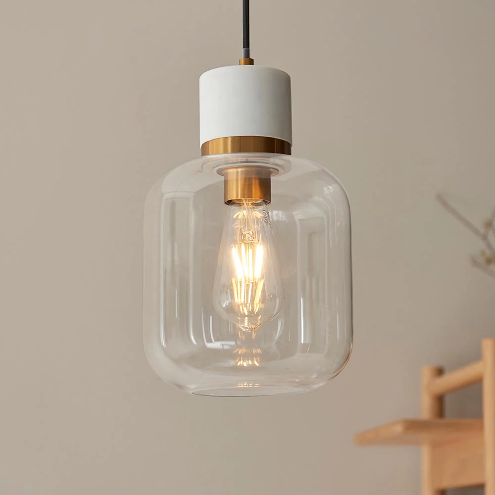 Travi Pendant Light- Clear/ Ribbed Glass Finish - Image 17