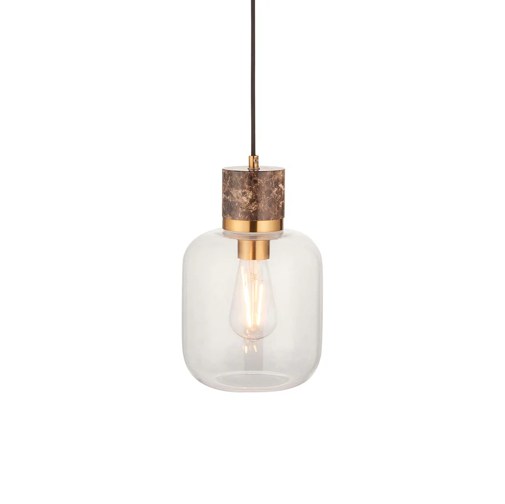 Travi Pendant Light- Clear/ Ribbed Glass Finish - Image 2