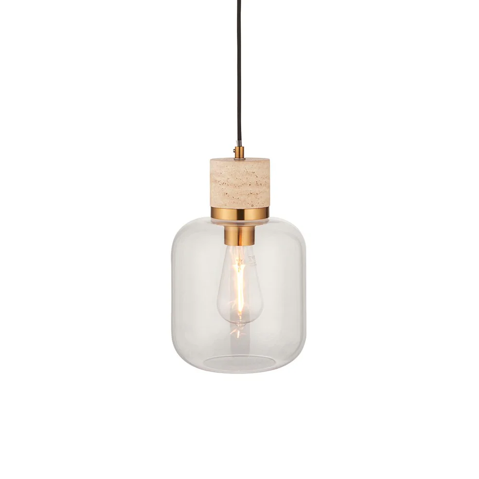 Travi Pendant Light- Clear/ Ribbed Glass Finish - Image 3