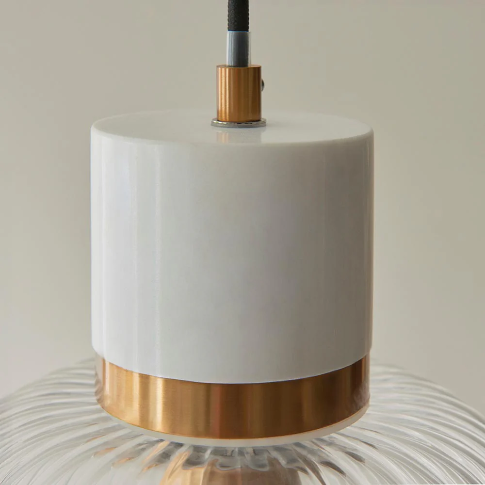 Travi Pendant Light- Clear/ Ribbed Glass Finish - Image 30