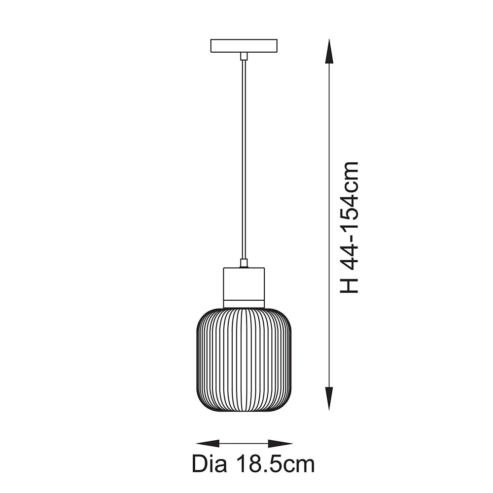 Travi Pendant Light- Clear/ Ribbed Glass Finish - Image 36