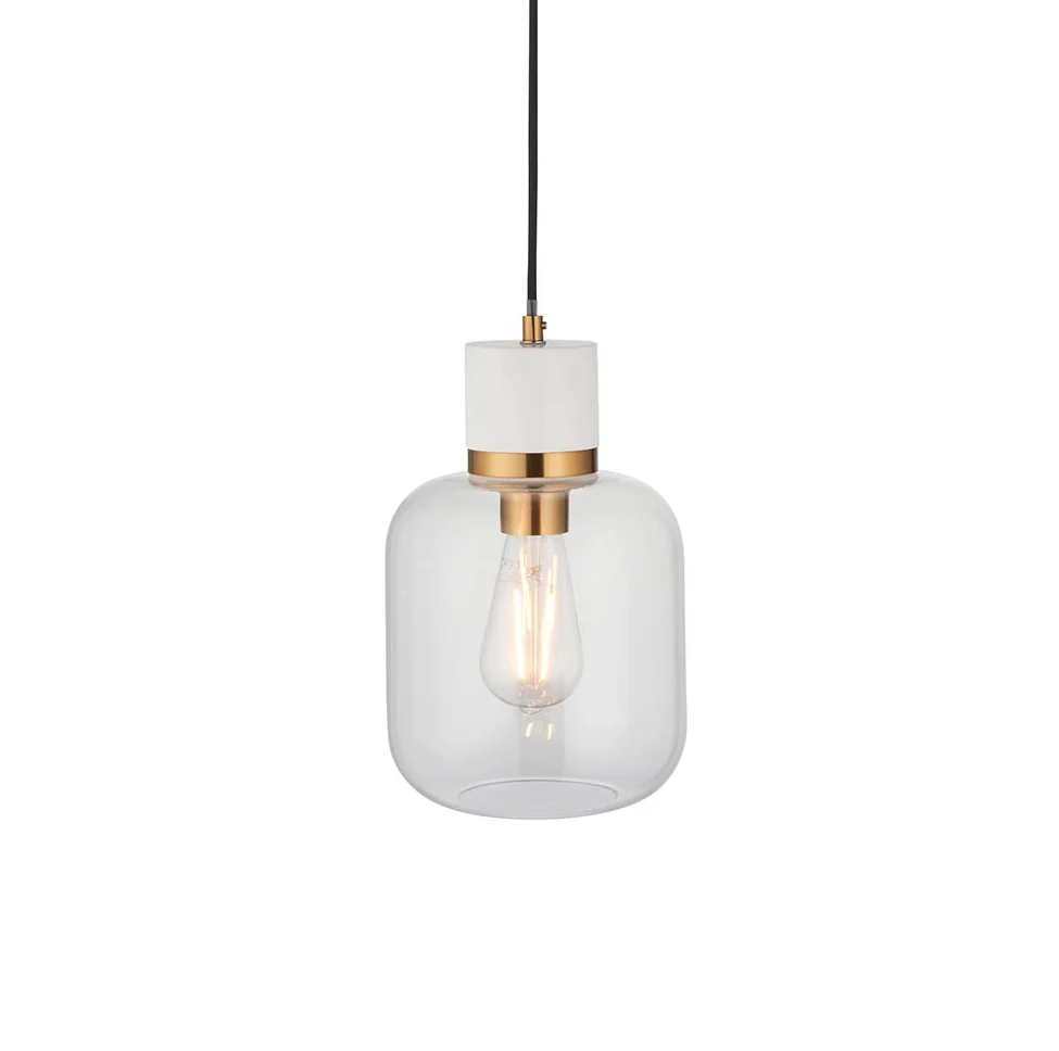 Travi Pendant Light- Clear/ Ribbed Glass Finish - Image 6