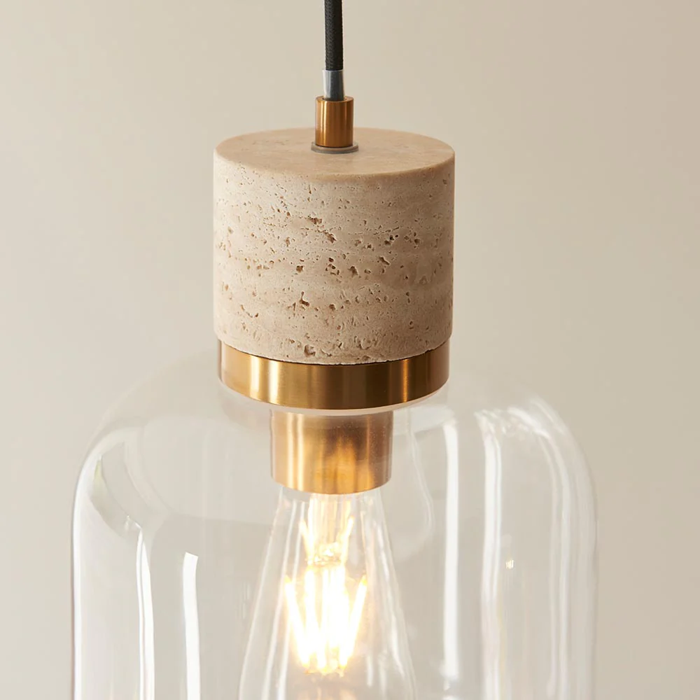 Travi Pendant Light- Clear/ Ribbed Glass Finish - Image 8
